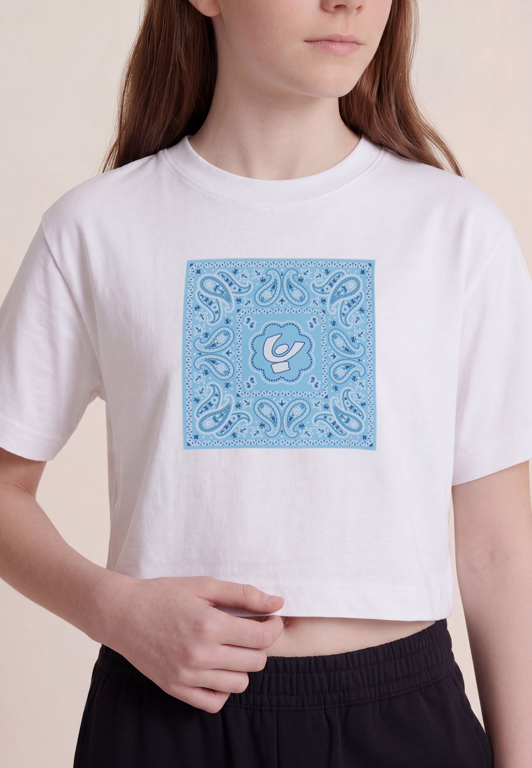 freddy-t-shirt-cropped-paisley-t-shirt-fille-manches-courtes-coton image 4