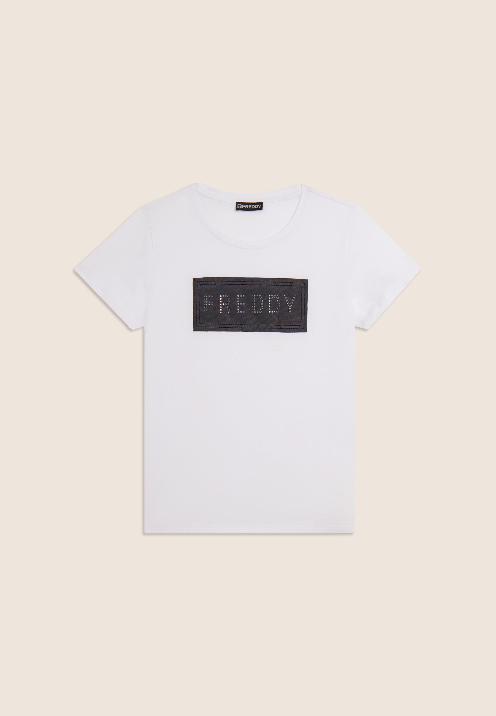 freddy-t-shirt-strass-mesh-logo-femme-coton-supima image 5