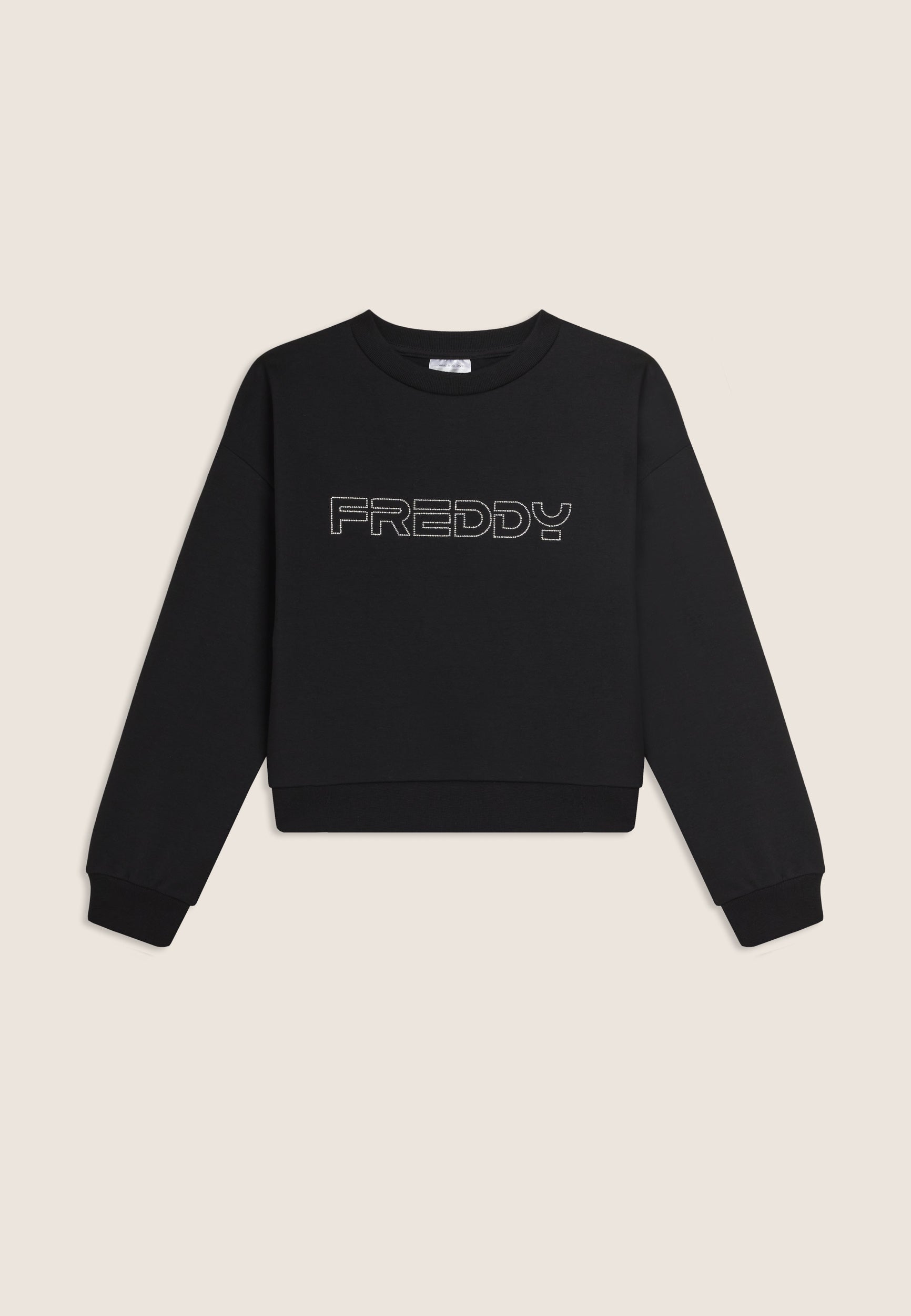 freddy-felpa-junior-girocollo-sweat-coton-logo-strass-outline image 1