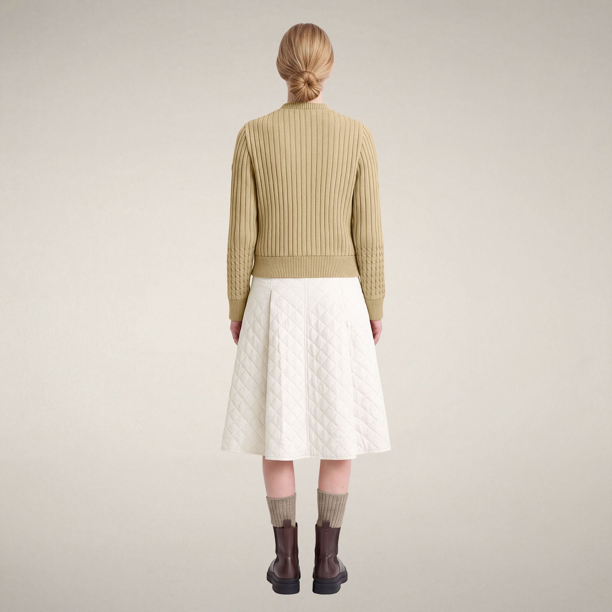 save-the-duck-zelinda-doudoune-femme-hybride-beige-pierre image 2