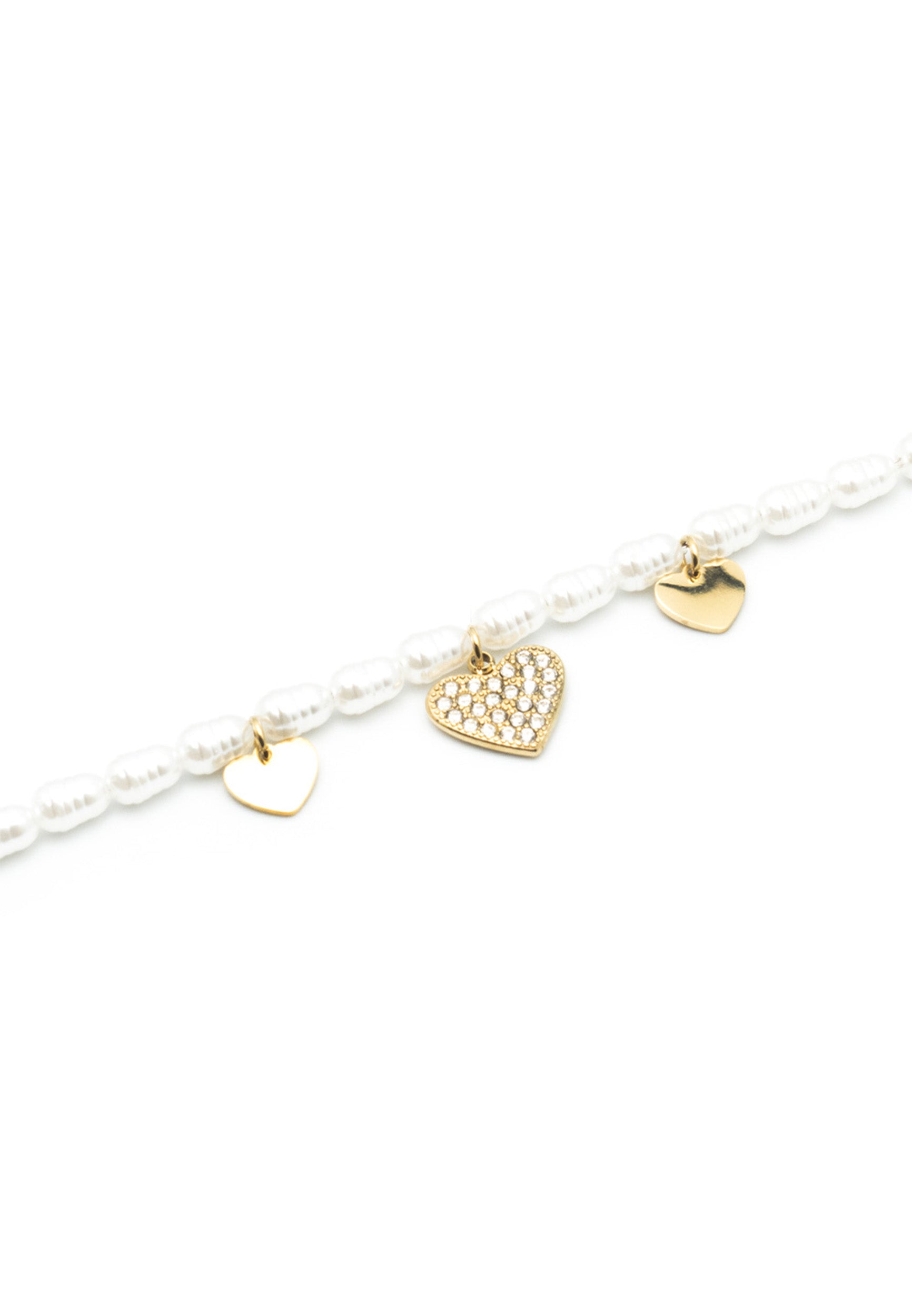 freddy-bracelet-femme-cha-ne-c-urs-et-perles-acier-dor-316l image 2