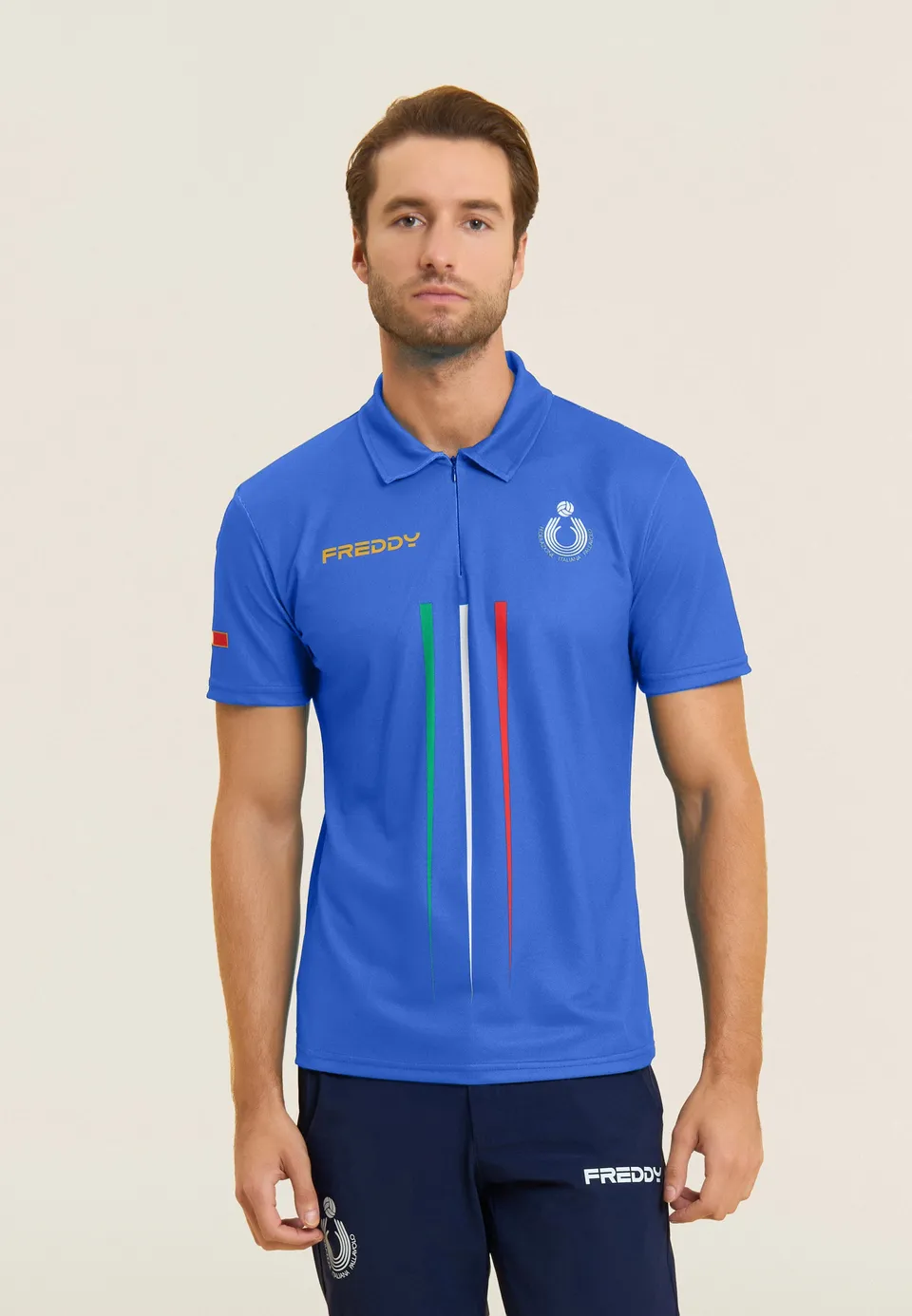 freddy-polo-homme-fipav-arbitre-double-piqu-zip image 1
