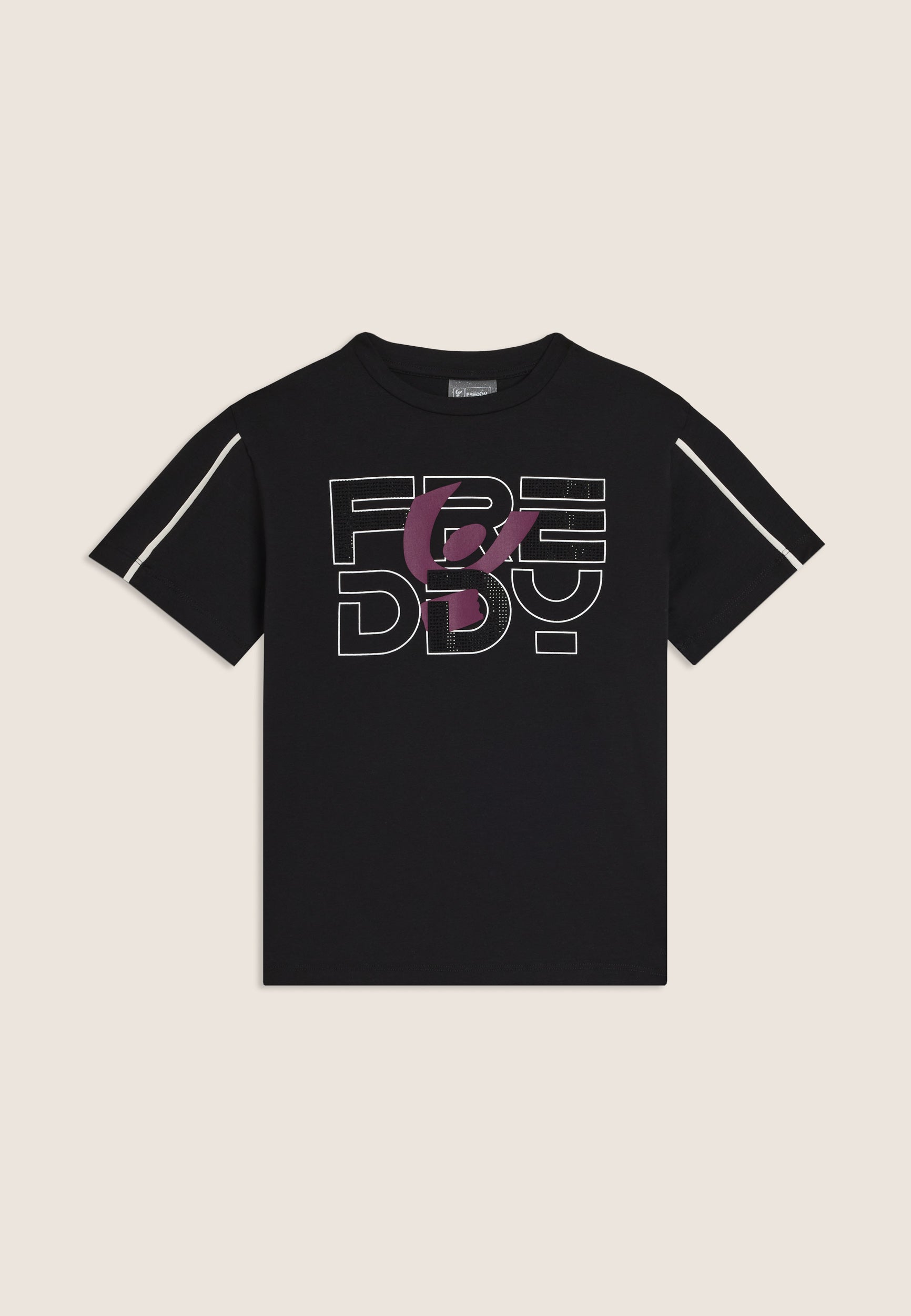 freddy-t-shirt-junior-logo-strass-coutures-contraste image 1