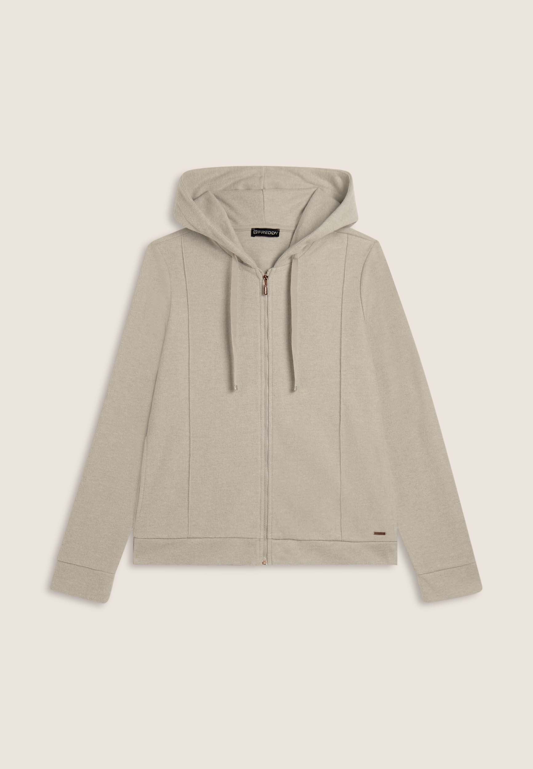 freddy-sweat-femme-capuche-zip-effet-tricot image 6