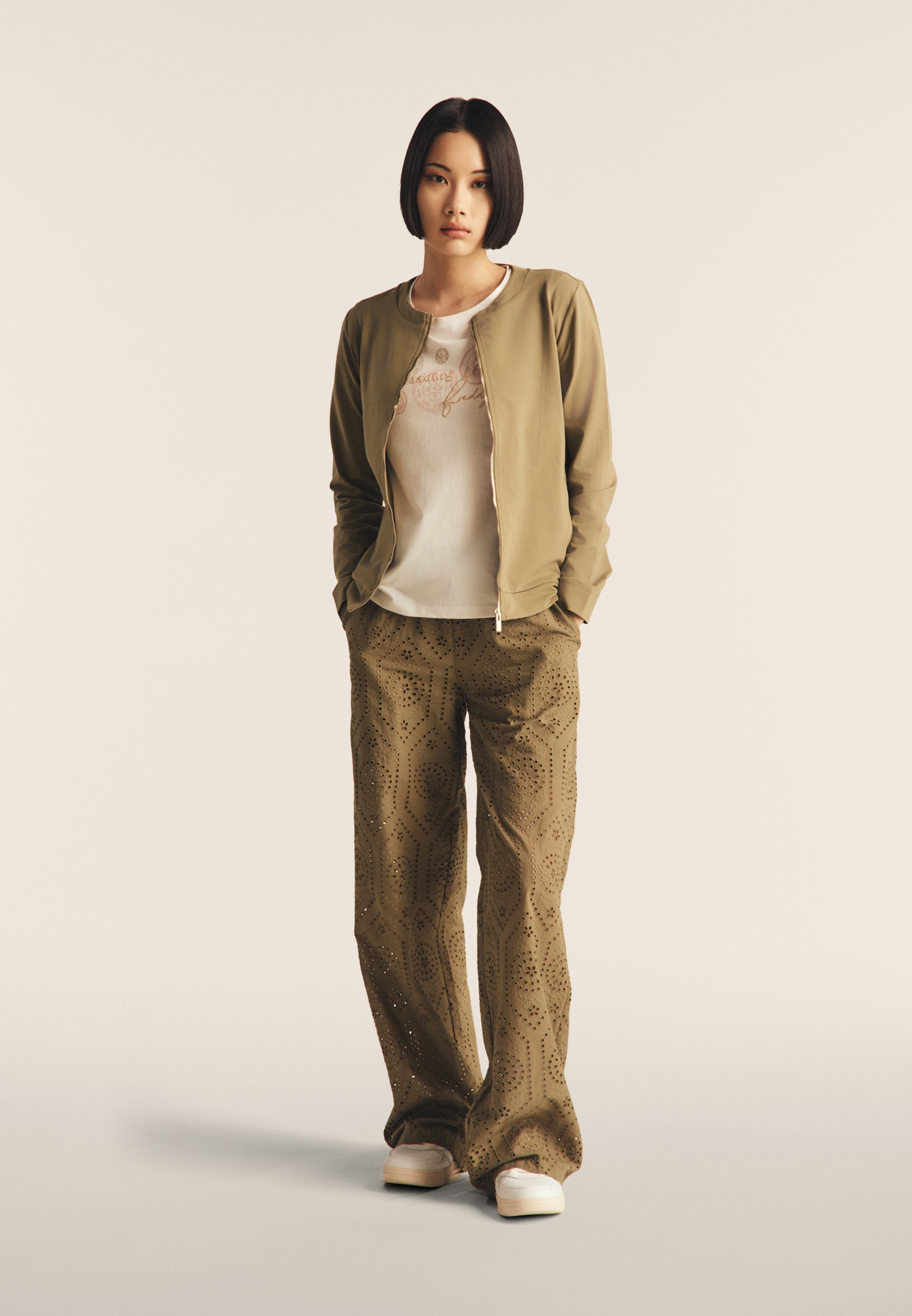 freddy-felpa-sweat-femme-zip-broderie-sangallo-regular-fit image 2