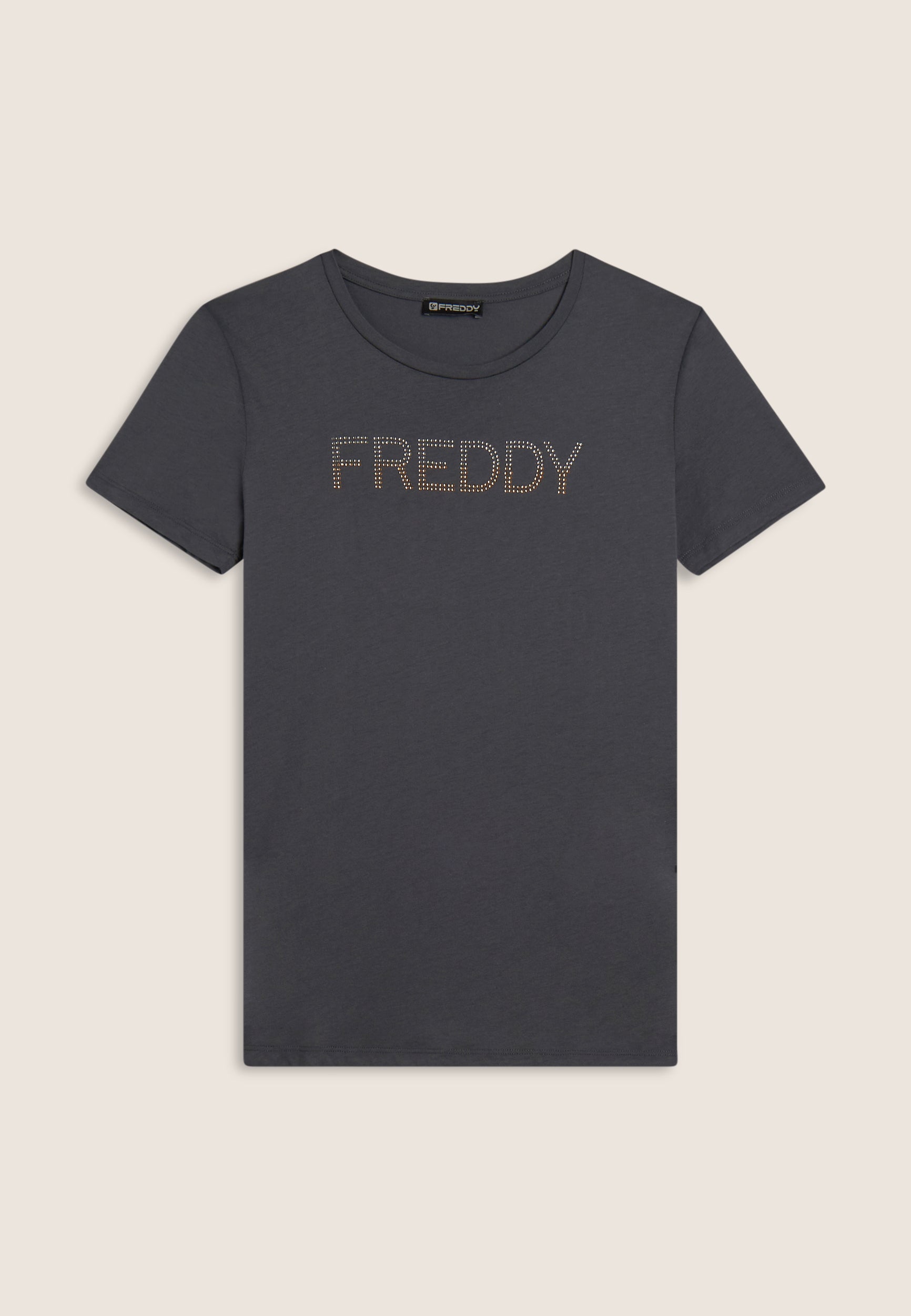 freddy-t-shirt-femme-jersey-coton-logo-strass-bicolore image 5