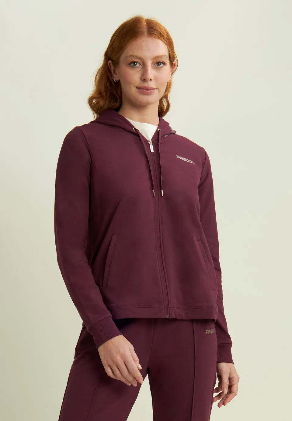 freddy-sweat-capuche-zipp-femme-molleton-gratt-comfort image 1
