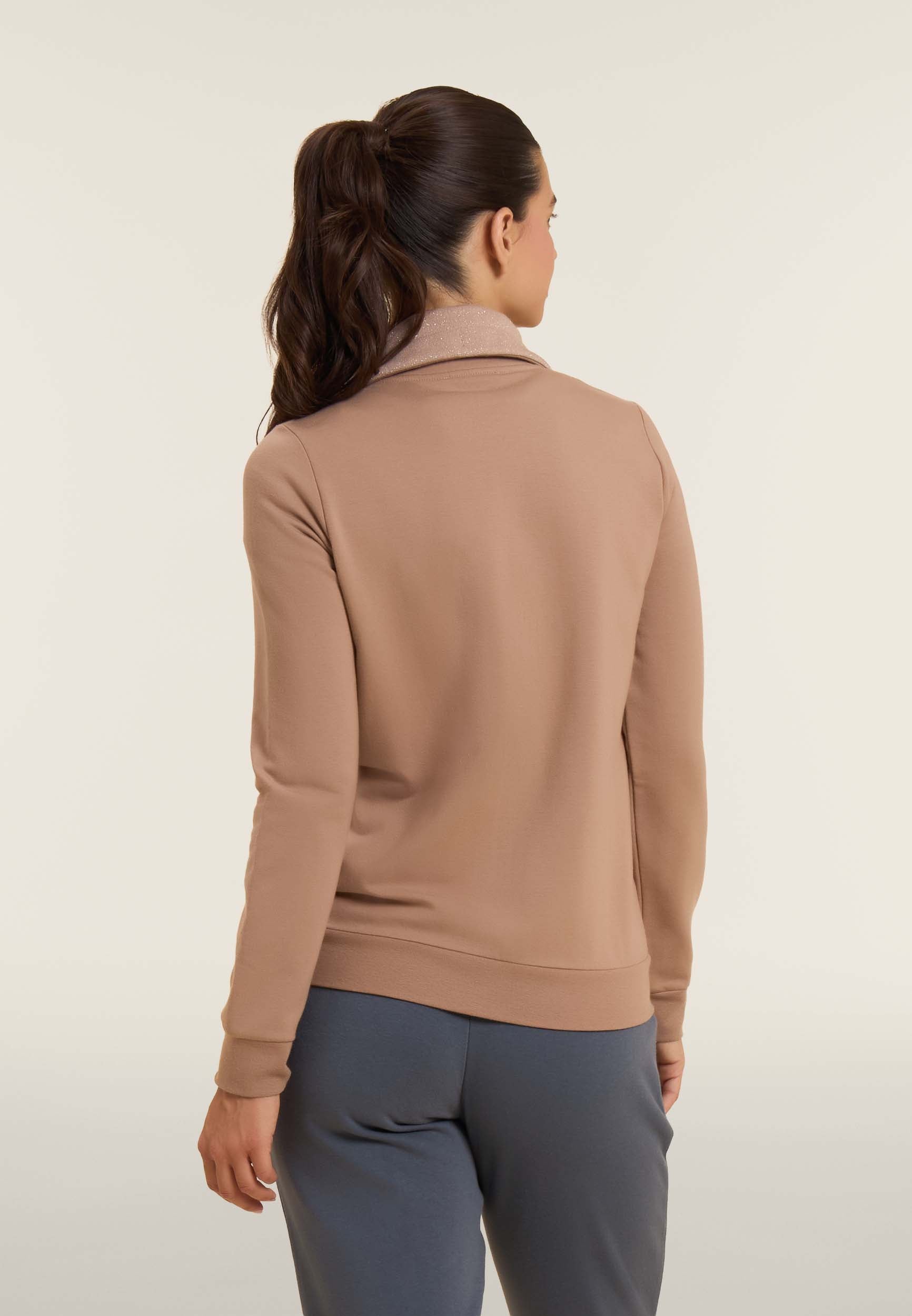 freddy-felpa-full-zip-femme-col-haut-inserts-m-lange-lurex image 3