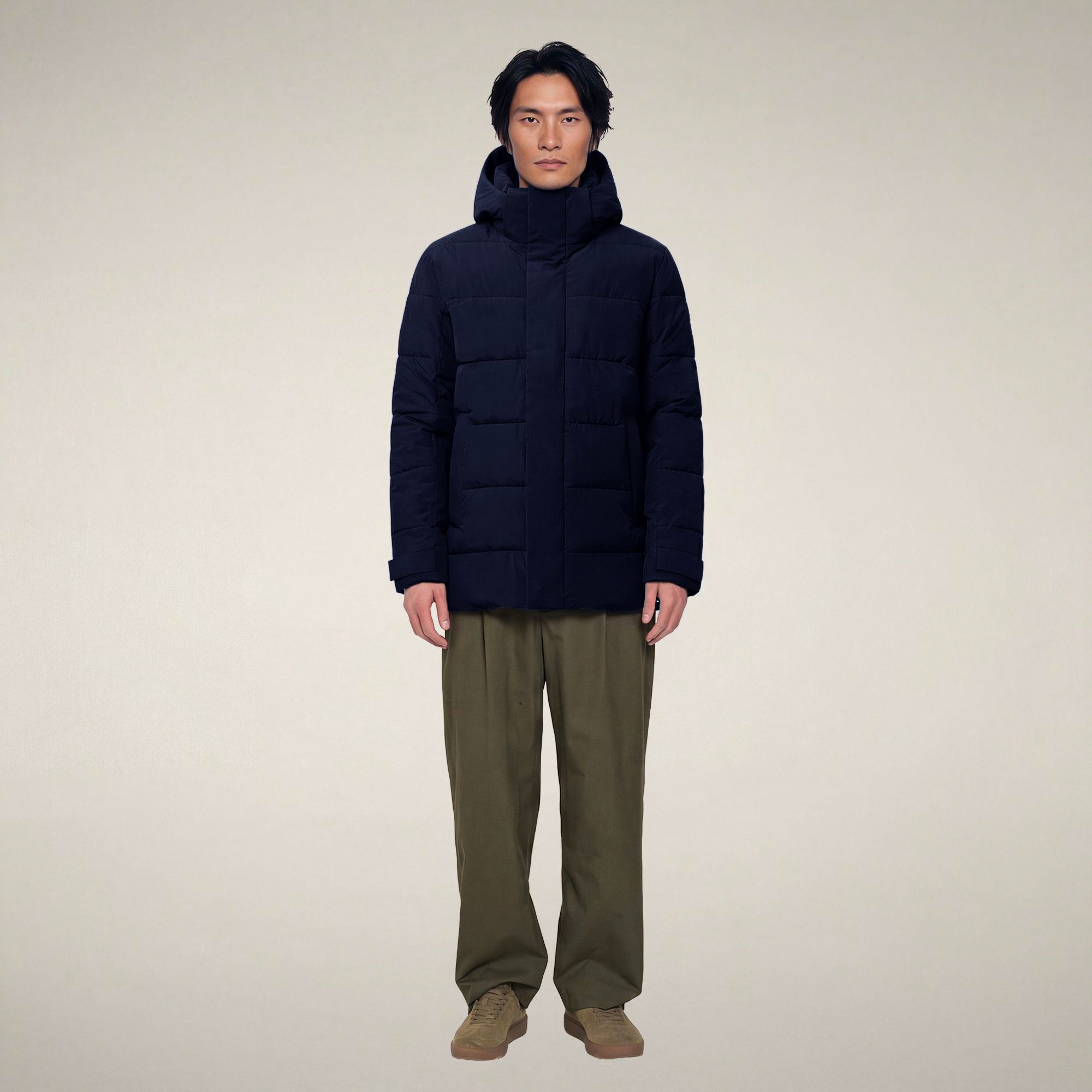 save-the-duck-doudoune-homme-flavien-bleu-noir-capuche image 1