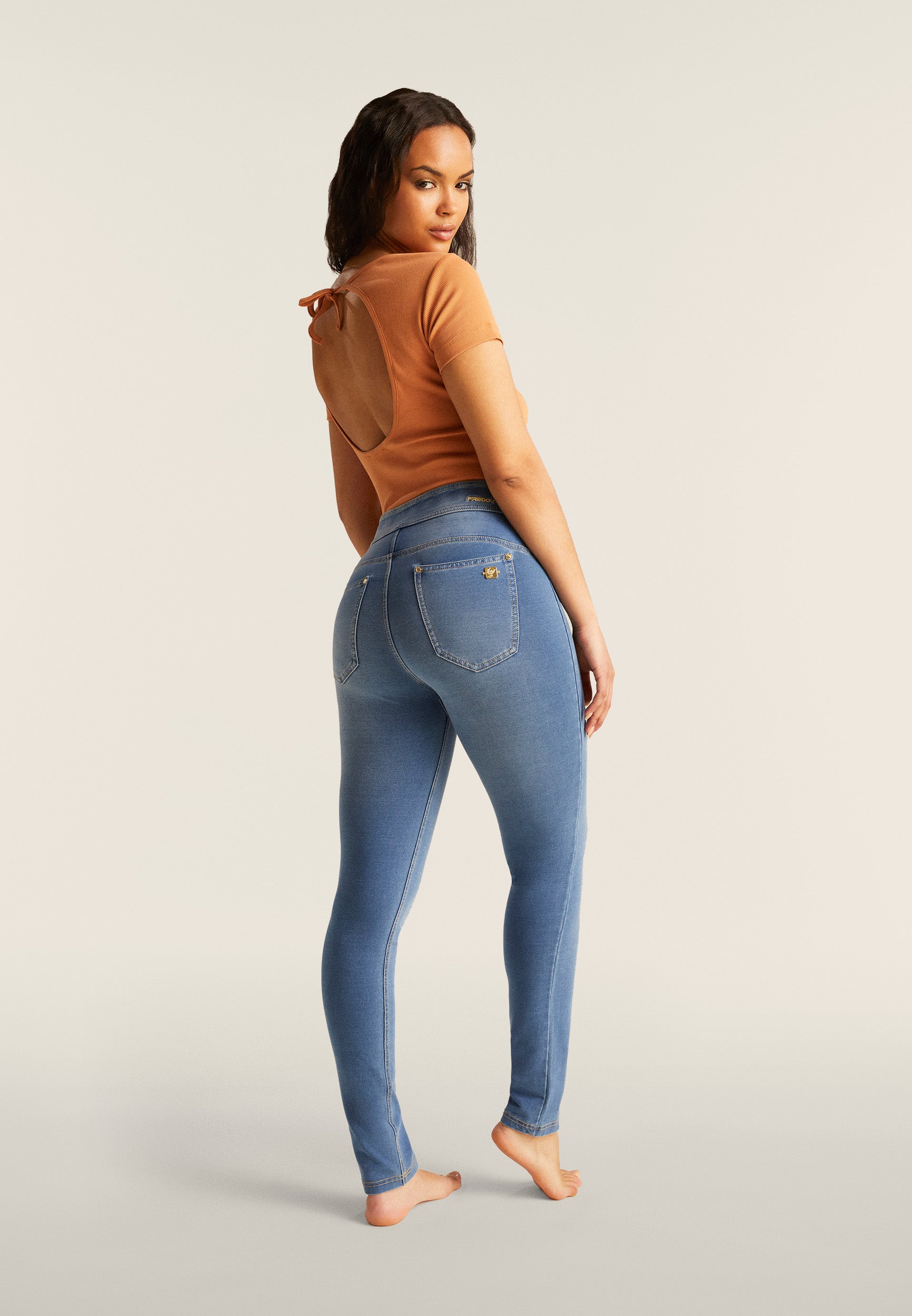 freddy-n-o-w-jeggings-skinny-taille-haute-femme-coton-bio-effet-denim image 3