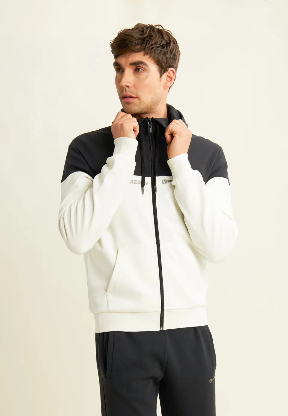 freddy-felpa-colour-block-sweat-capuche-full-zip-logo-imprim image 1