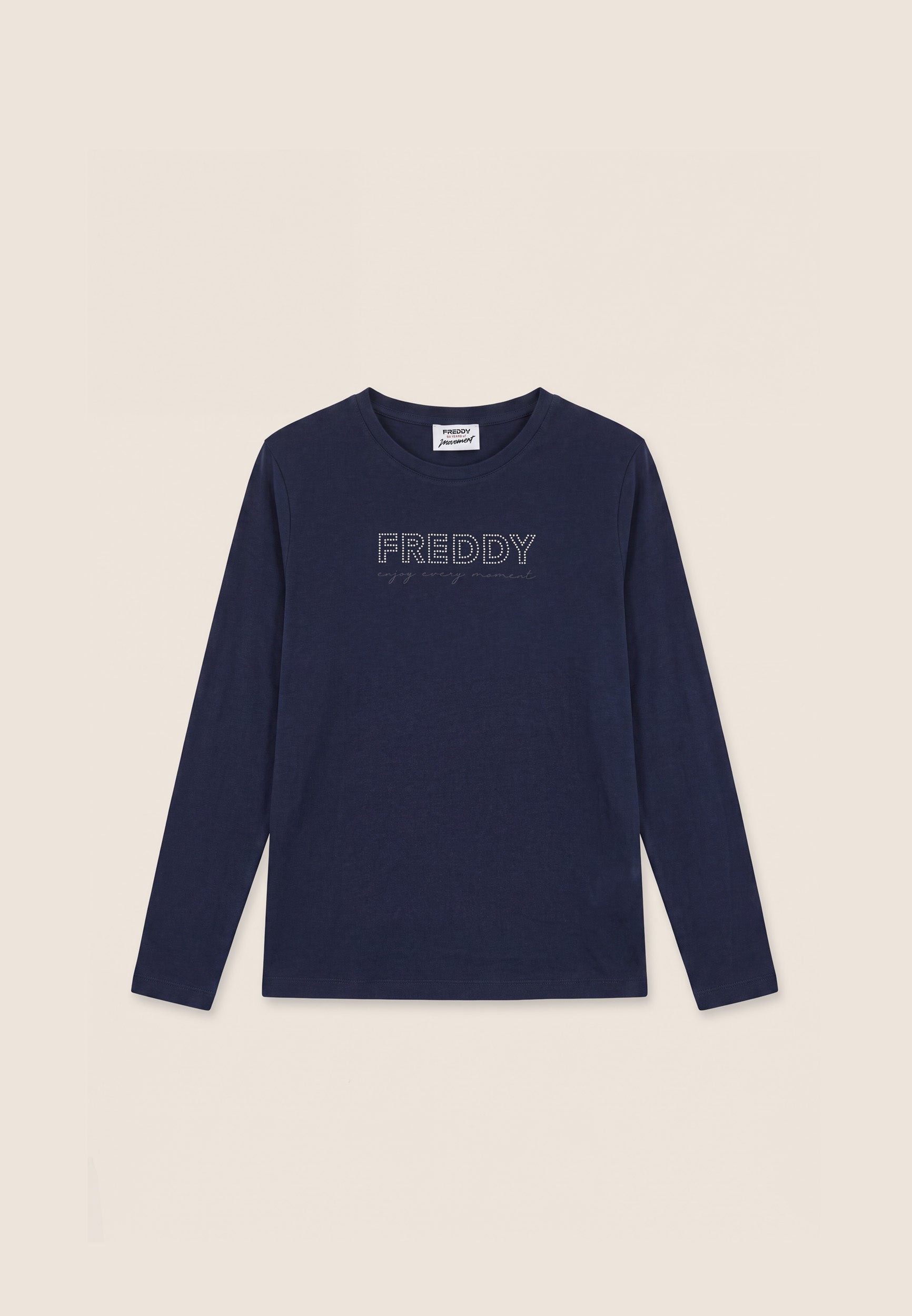 freddy-t-shirt-manches-longues-femme-coton-logo-perles image 1