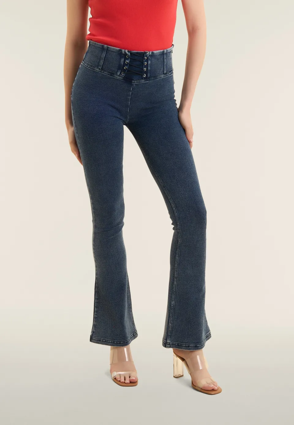 freddy-pantalon-wr-up-mini-flare-satin-rubans image 1