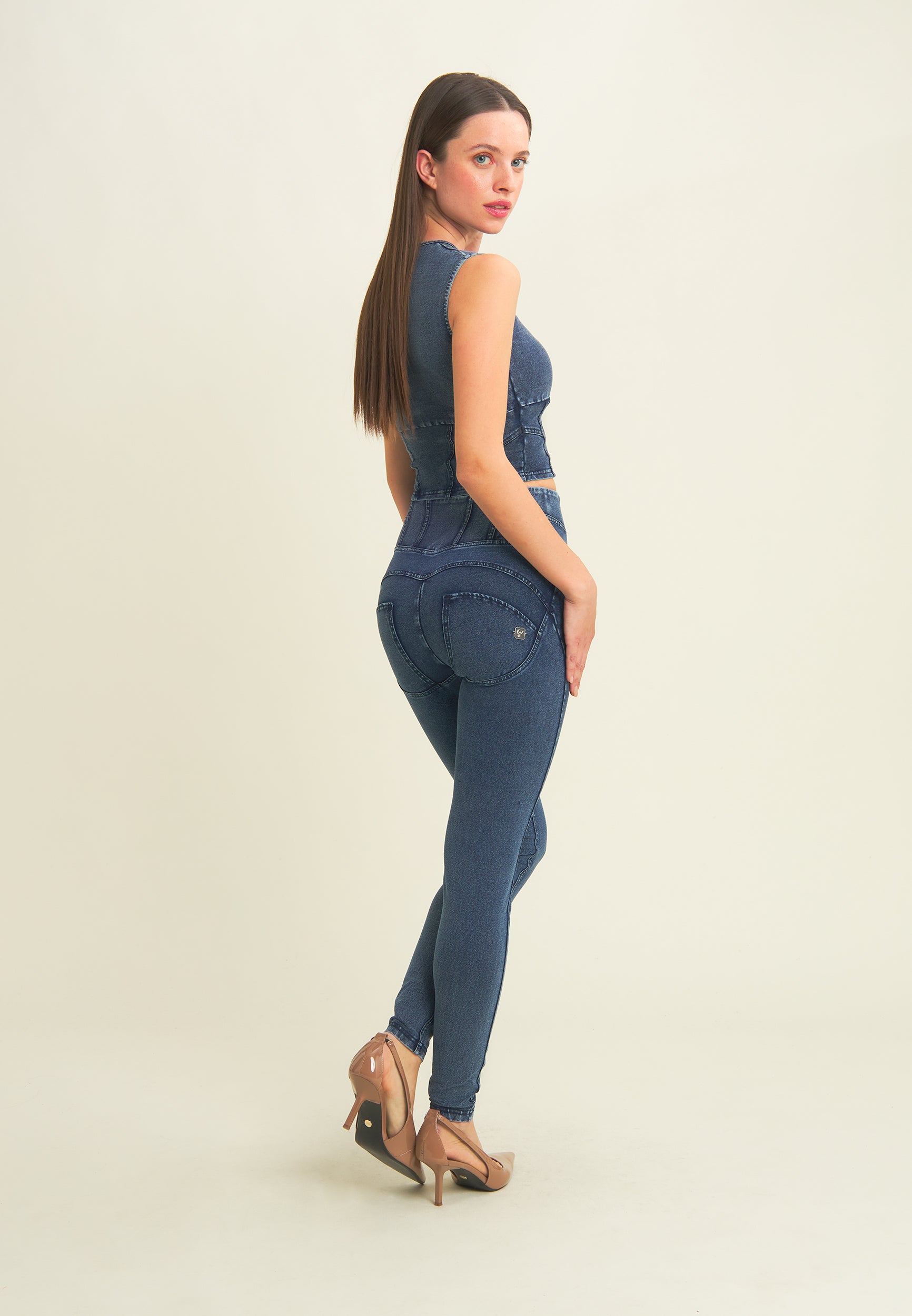 freddy-pantalon-wr-up-superskinny-effet-denim-taille-haute image 5