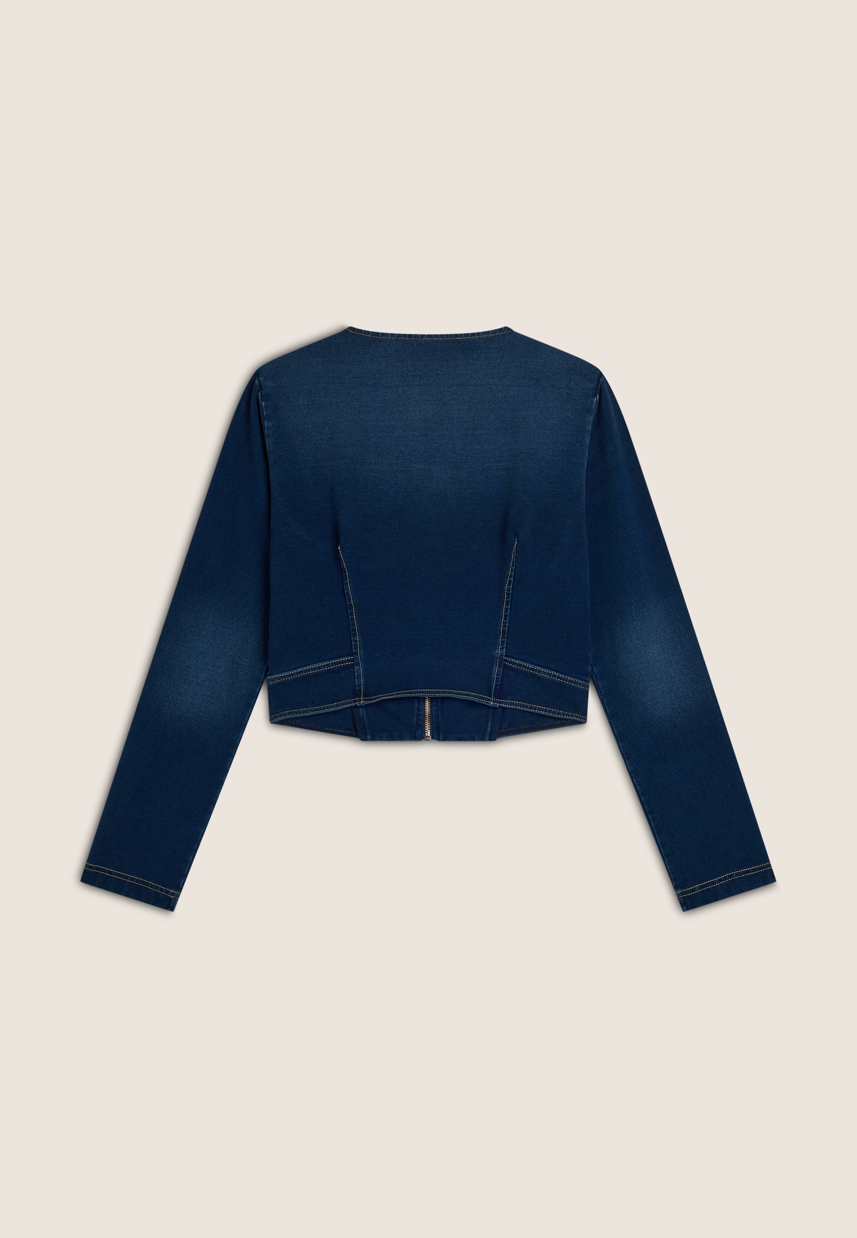 freddy-veste-courte-femme-zip-jersey-effet-denim image 6