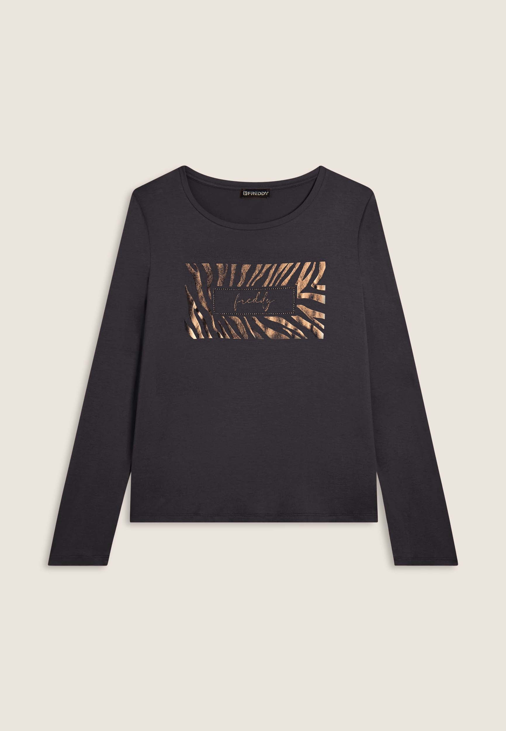 t-shirt-femme-freddy-manches-longues-logo-strass image 7