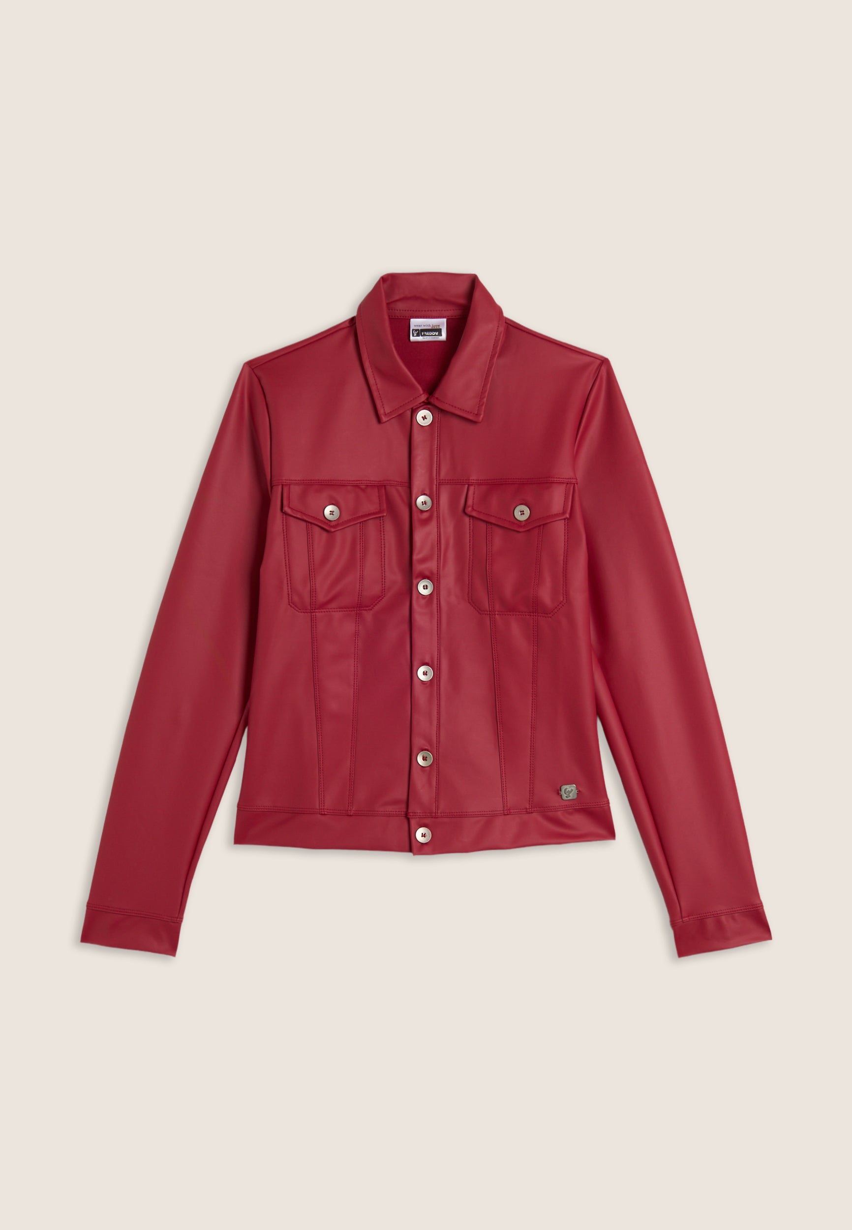 freddy-veste-trucker-femme-similipelle-coupe-courte image 4