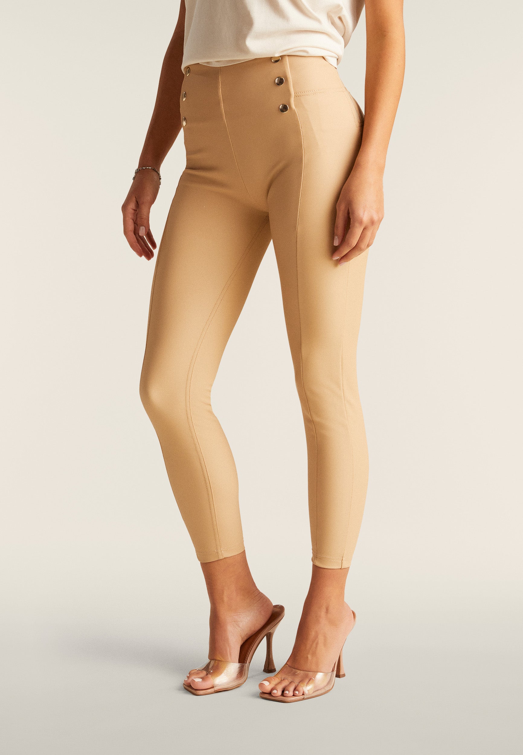 freddy-pantalon-wr-up-7-8-similicuir-taille-haute-boutons image 1