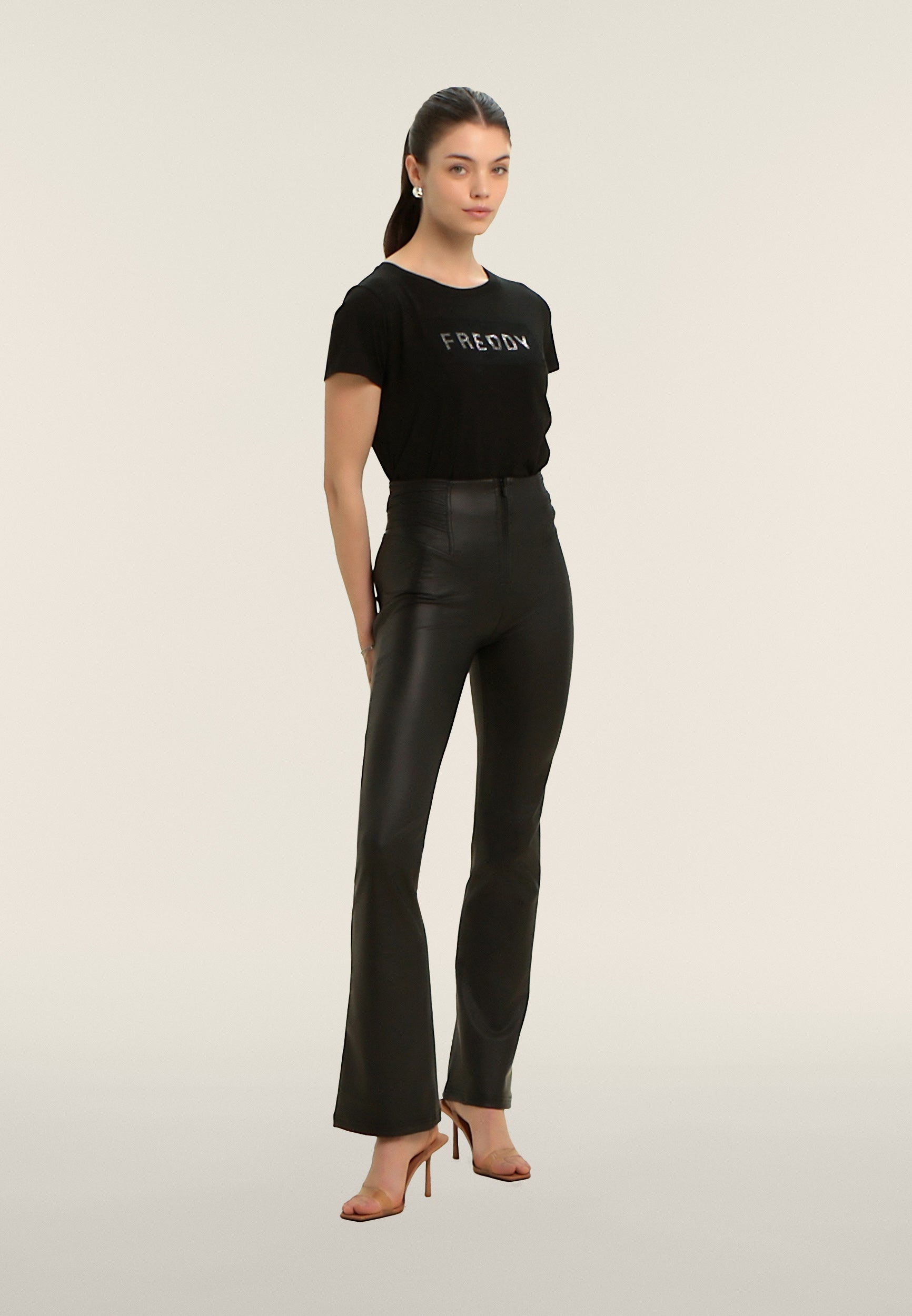 freddy-wr-up-pantalon-femme-similicuir-mini-flare-taille-haute image 8