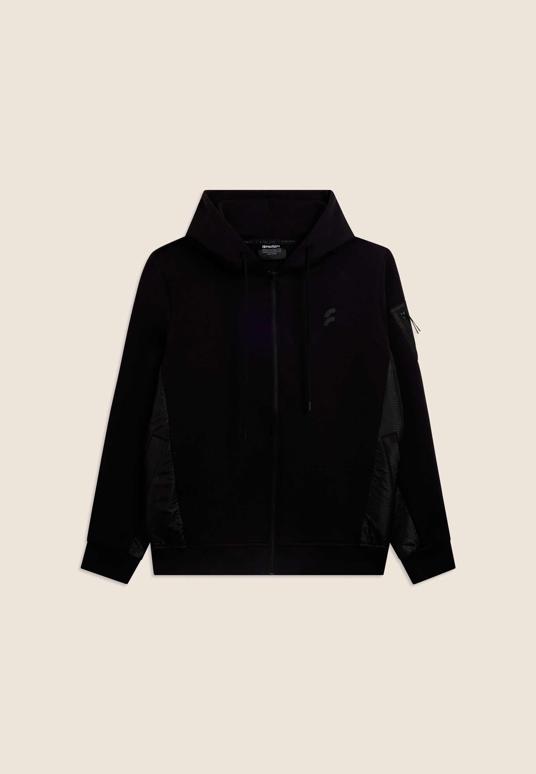 freddy-felpa-full-zip-homme-capuche-avec-inserts-techniques image 1