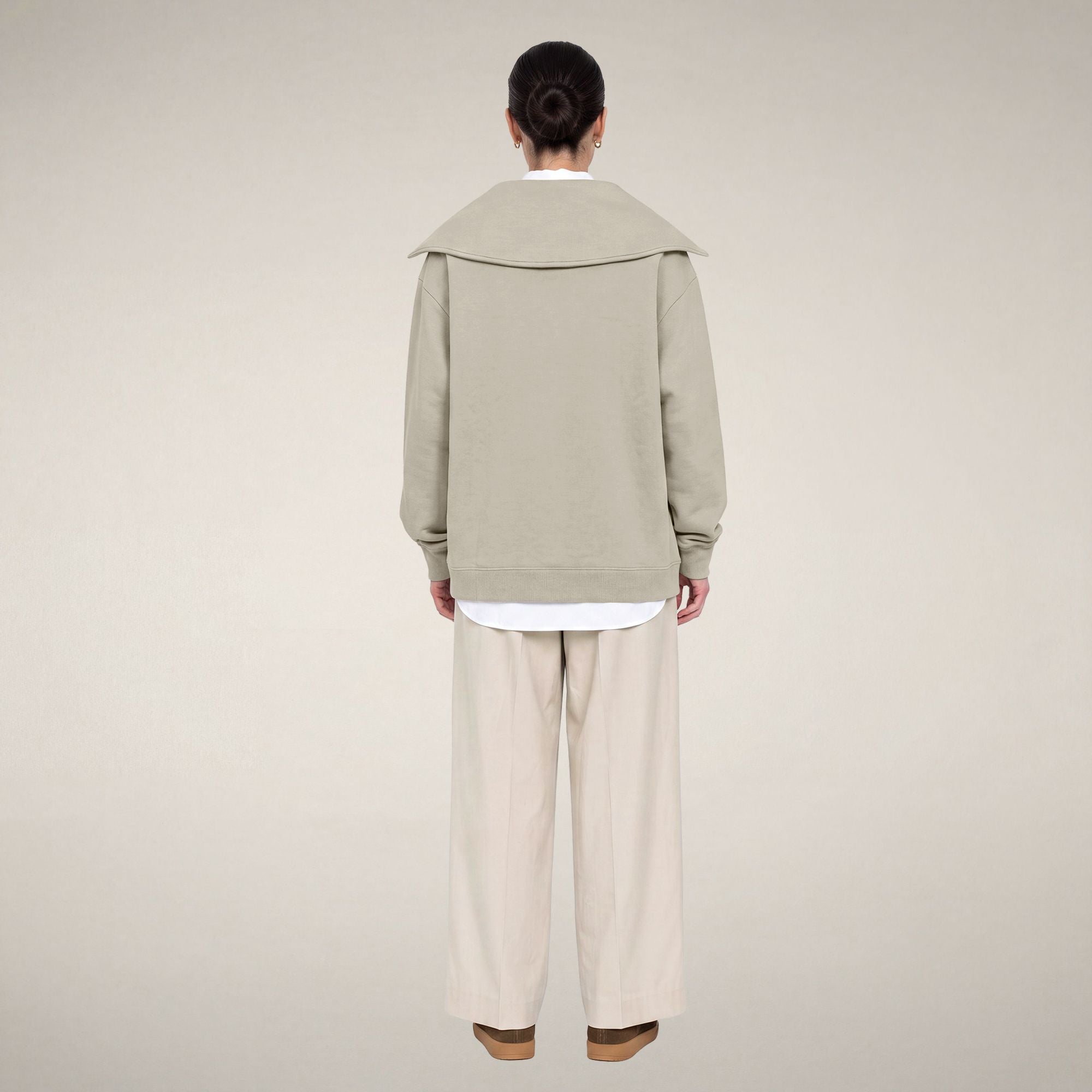 save-the-duck-hinata-top-mezza-zip-femme-beige-rainy image 2
