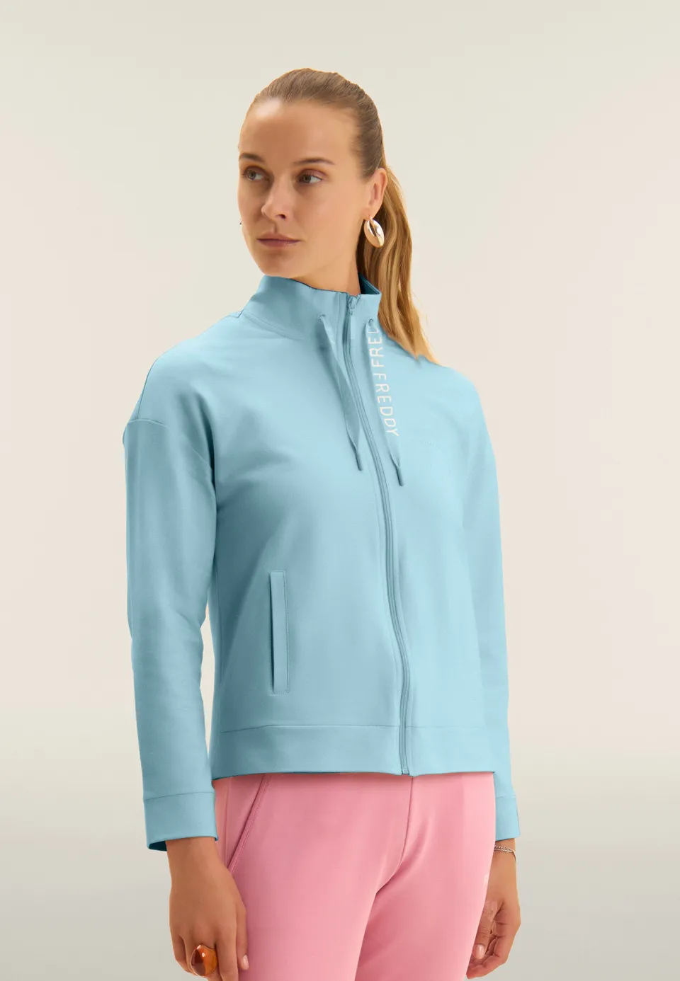 freddy-sweat-zipp-capuche-ourlet-asym-trique-femme image 1