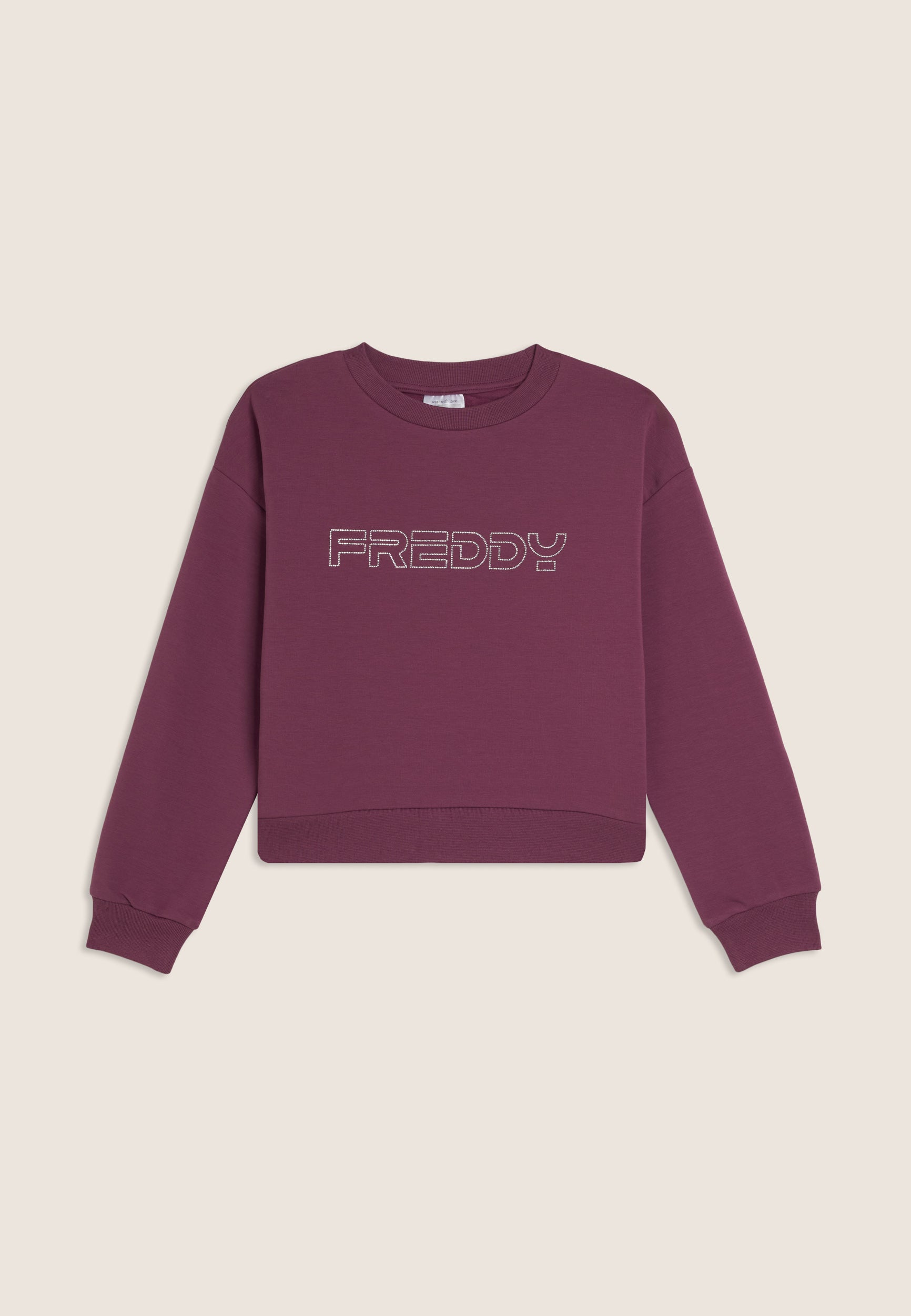 freddy-felpa-junior-girocollo-sweat-coton-logo-strass-outline image 4