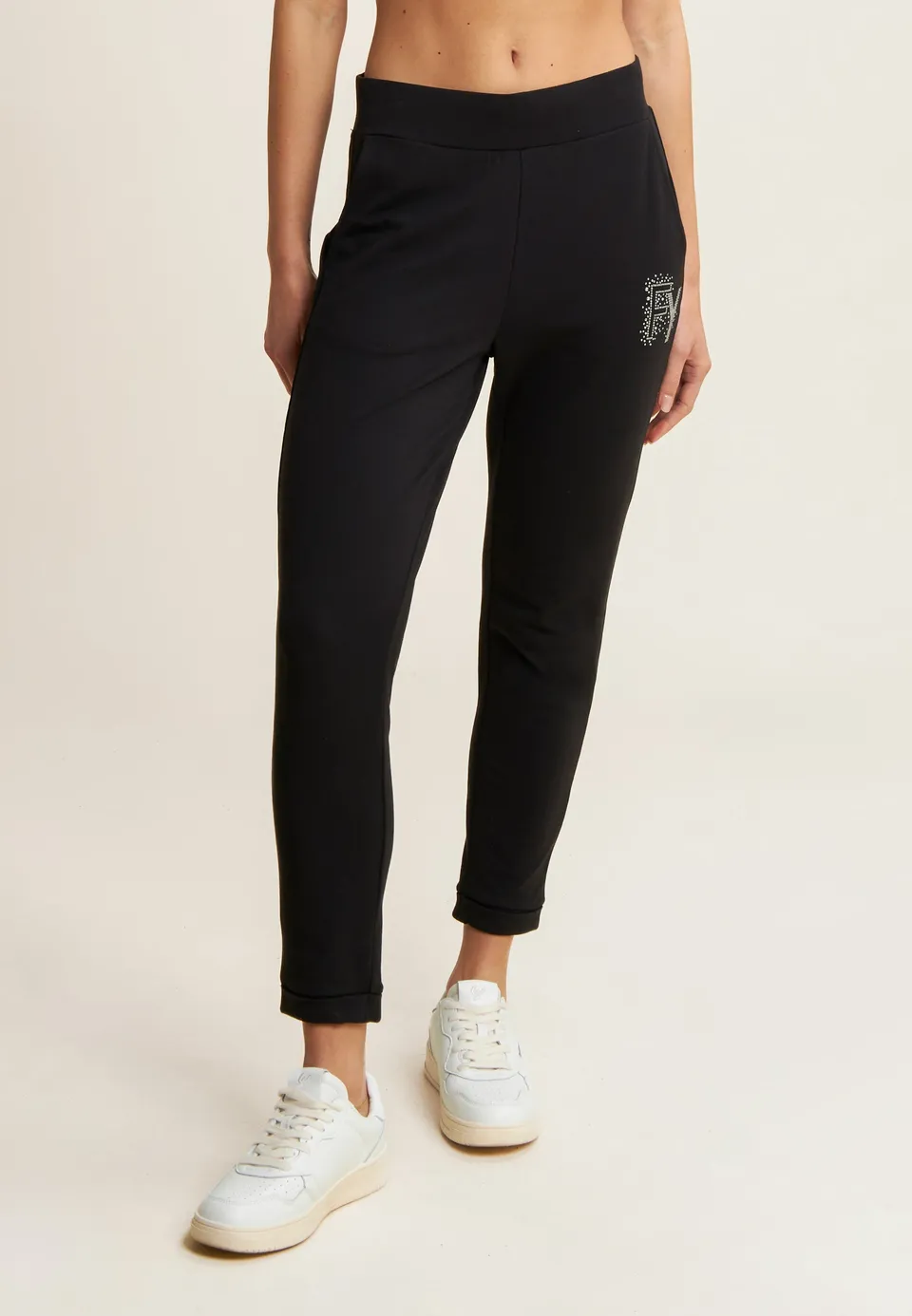 freddy-pantalon-7-8-avec-revers-et-strass-en-french-terry-modal image 1