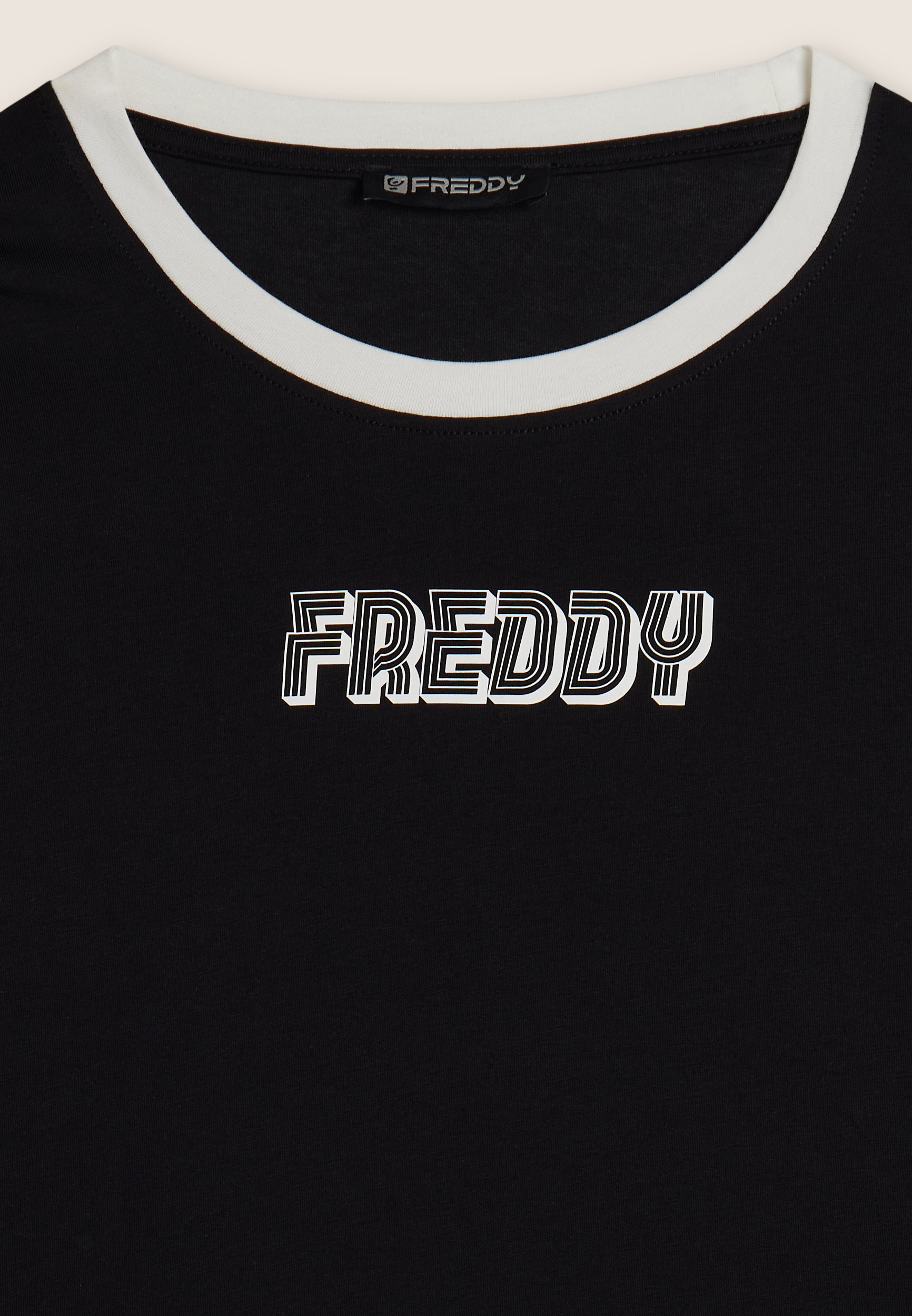freddy-t-shirt-femme-cropped-2-en-1-bicolore-manches-doubles image 7