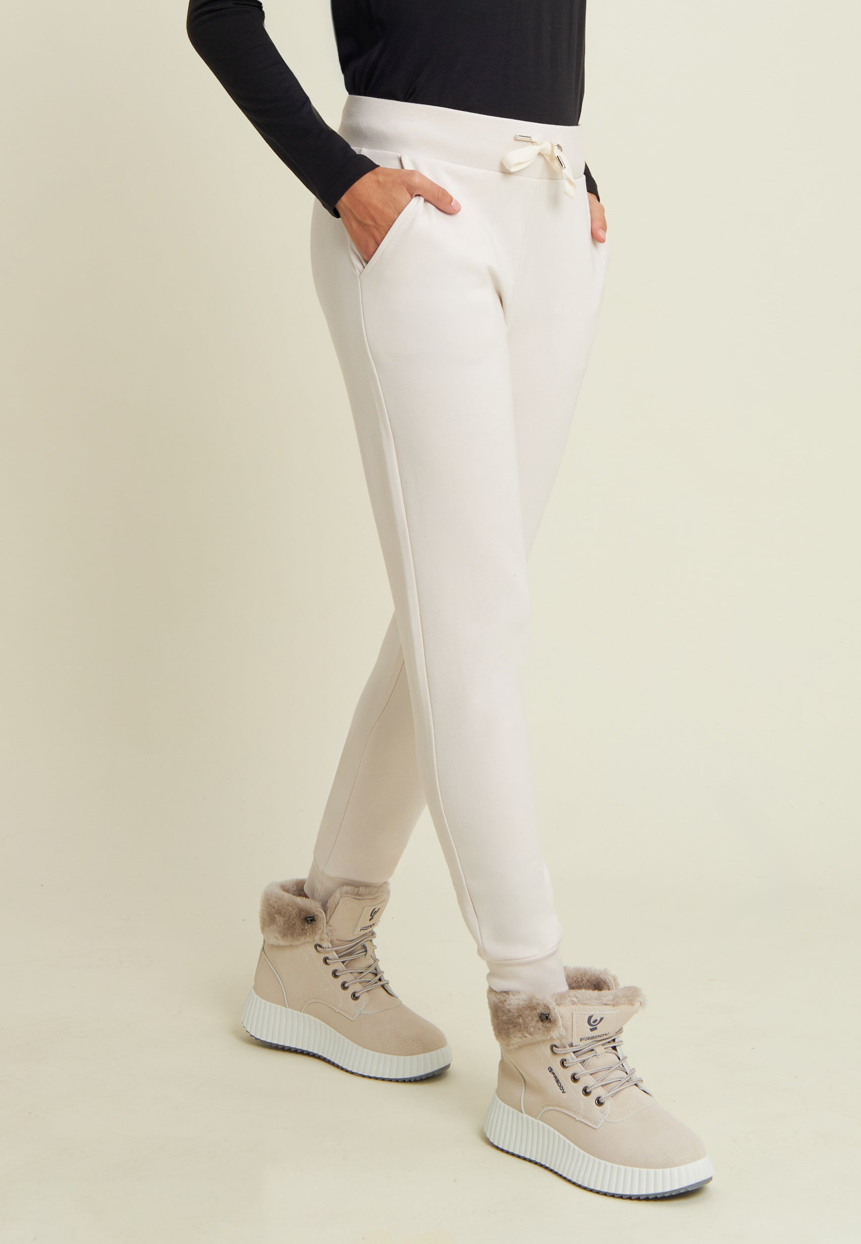 freddy-pantalon-jogging-femme-poignets-strass-bicolore image 1