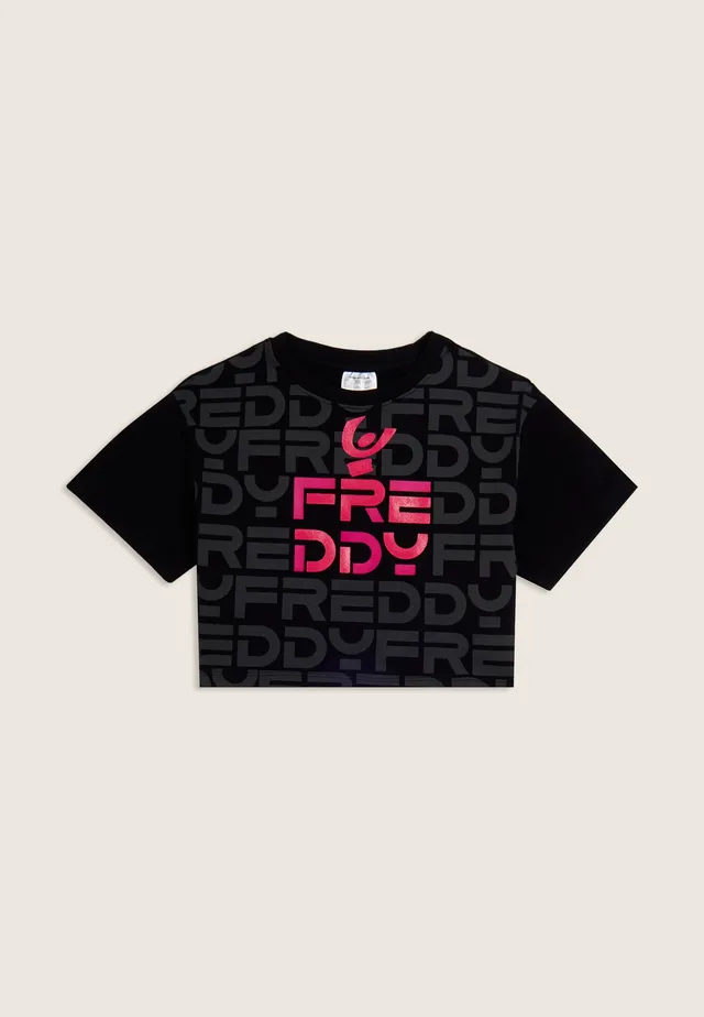 freddy-t-shirt-junior-cropped-all-over-logo-coton-stretch image 1