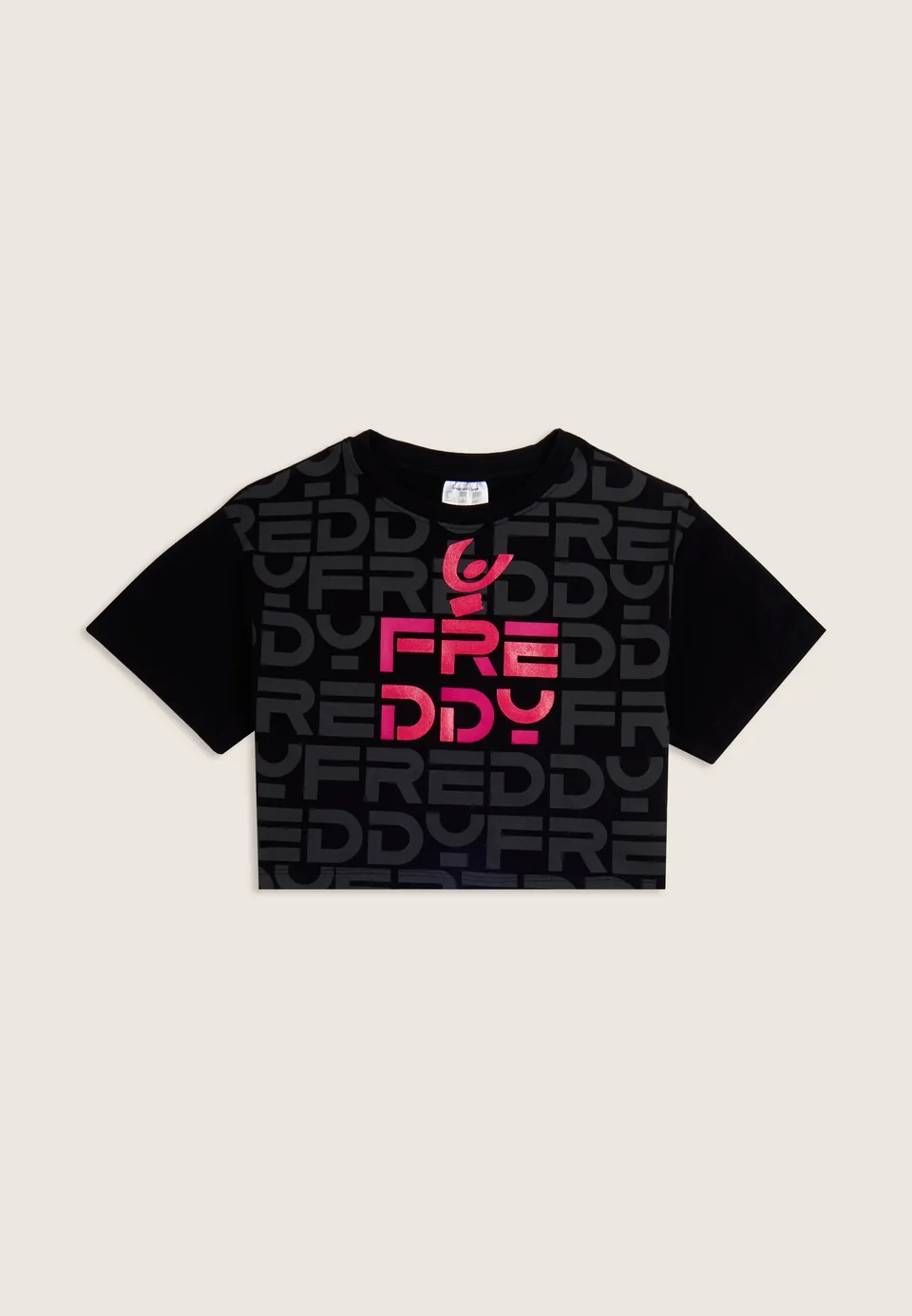 freddy-t-shirt-junior-cropped-all-over-logo-coton-stretch image 1
