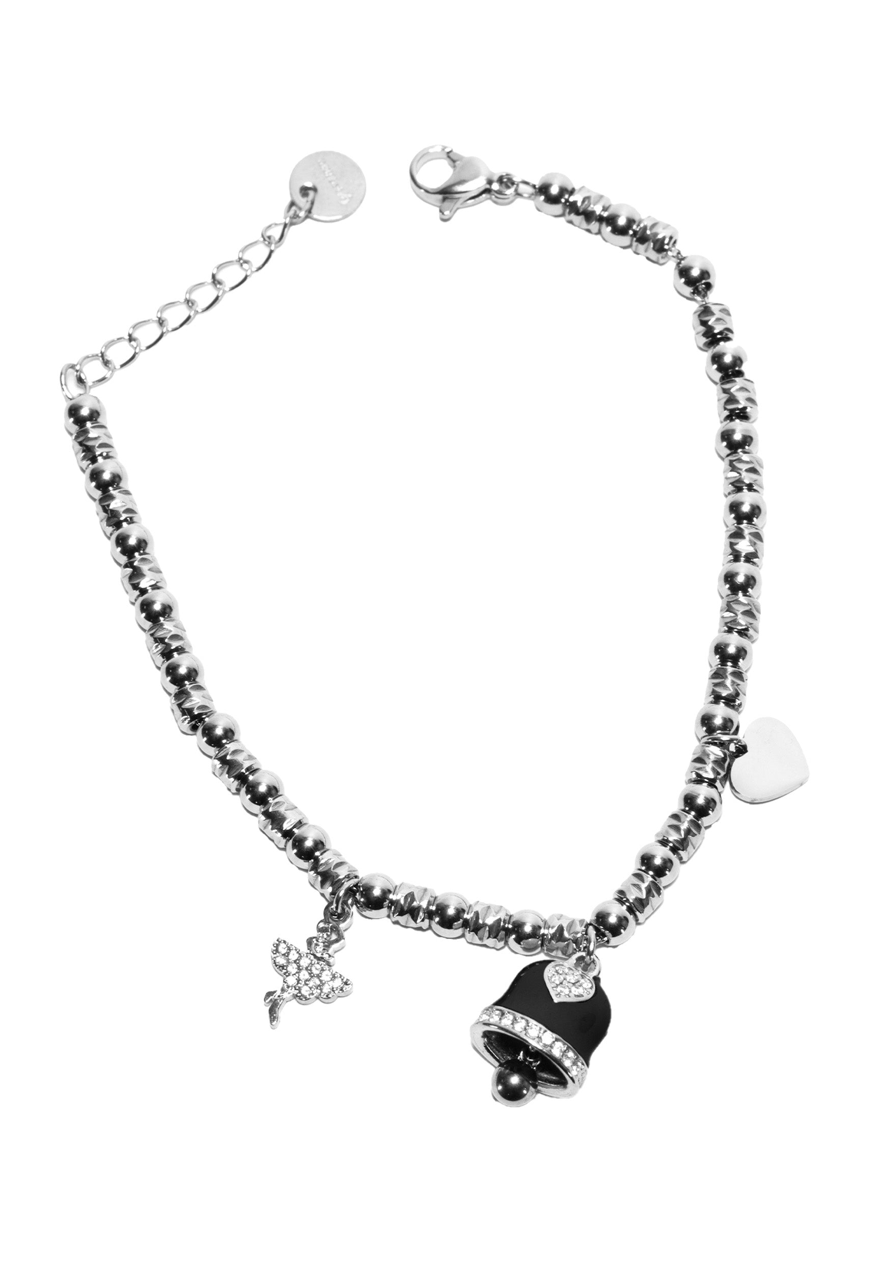 freddy-bracelet-charm-acier-silver-perles-noir-strass image 2