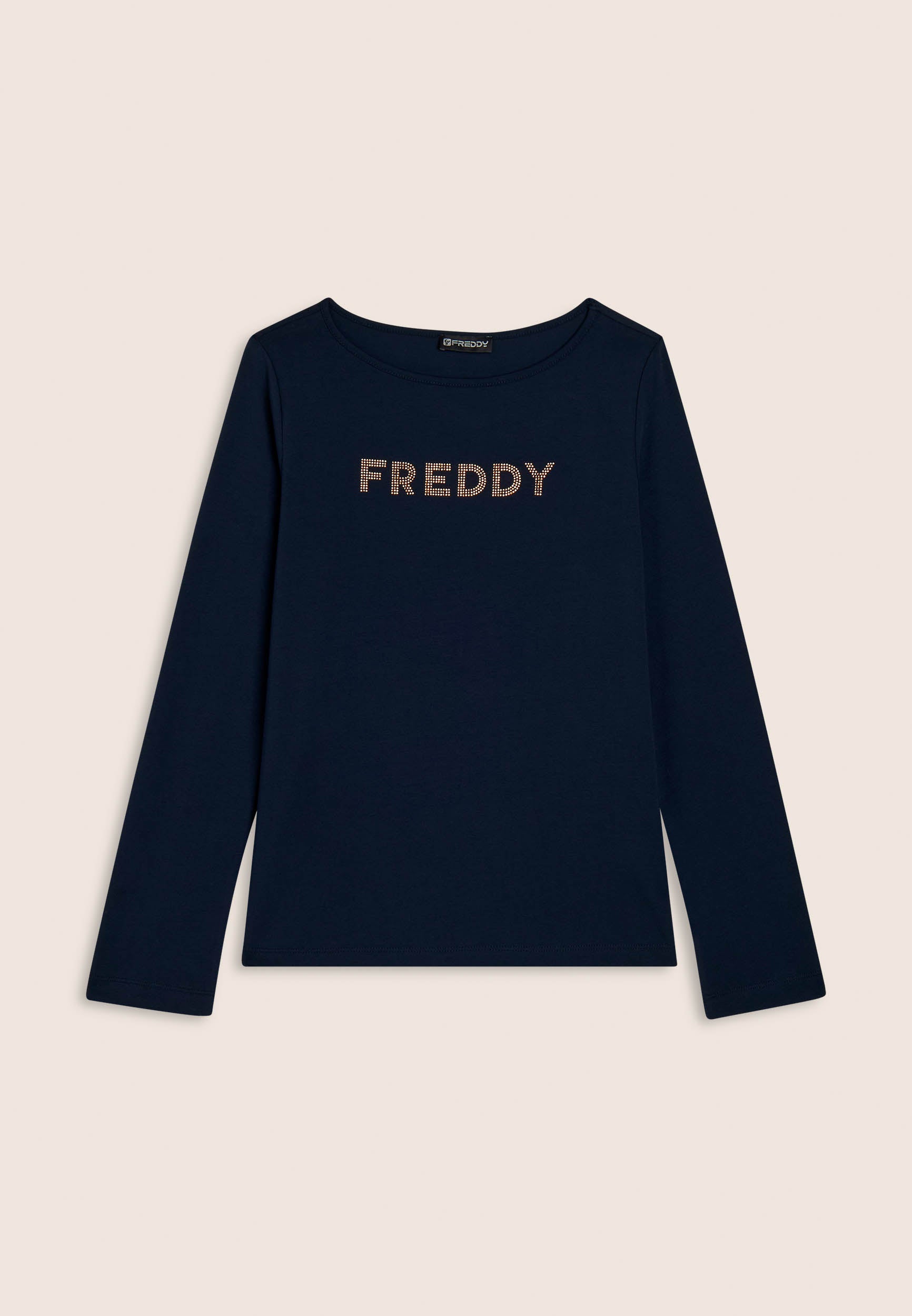 freddy-t-shirt-manches-longues-femme-jersey-logo-strass-dor-s image 1