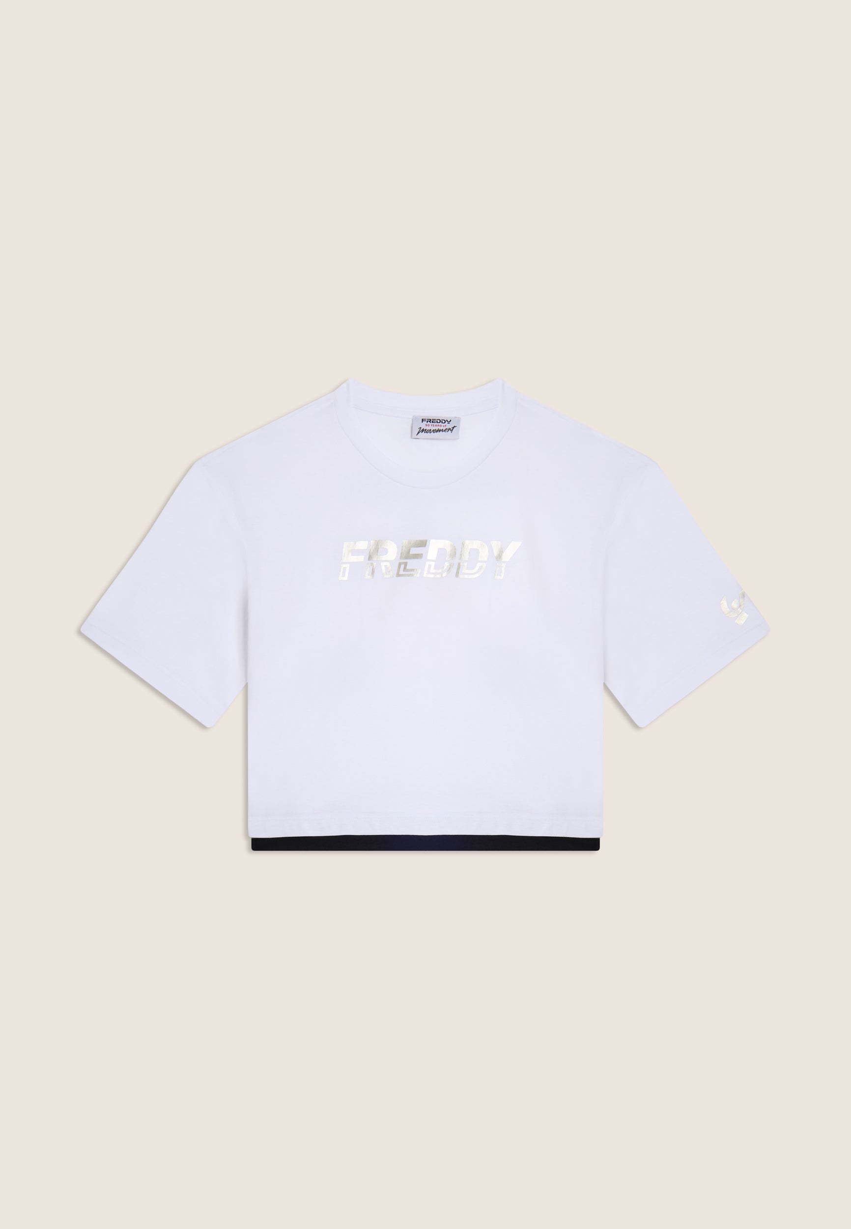 freddy-t-shirt-cropped-logo-perlato-t-shirt-femme image 7