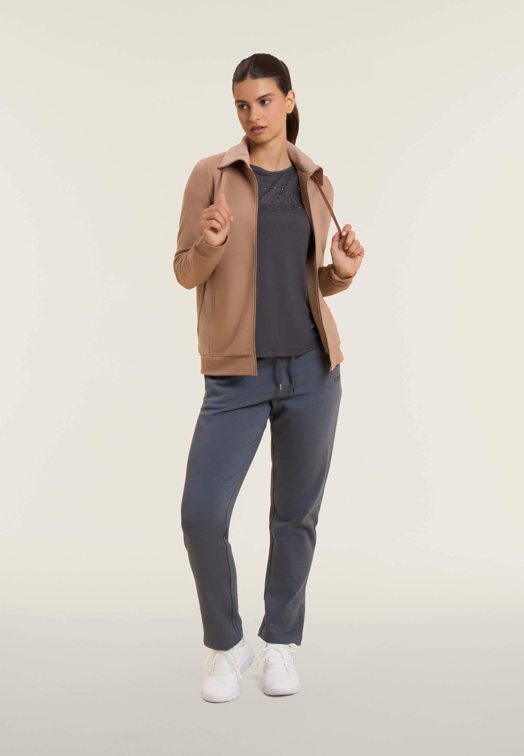 freddy-felpa-full-zip-femme-col-haut-inserts-m-lange-lurex image 2