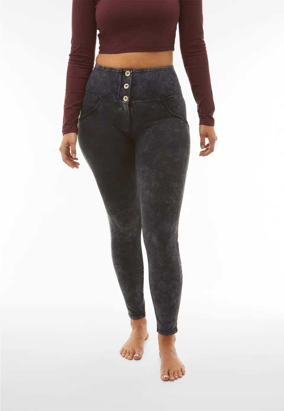 pantalon-freddy-wr-up-taille-haute-3-boutons-effet-bleached image 1