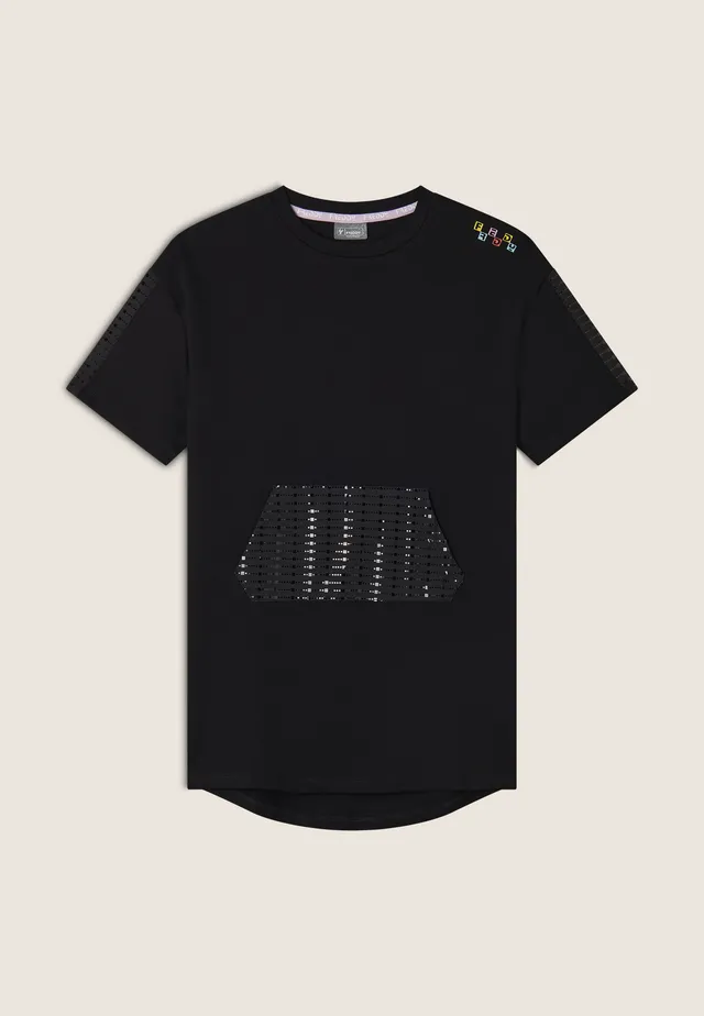 freddy-maxi-t-shirt-robe-enfant-coton-stretch-poche-sequins image 1