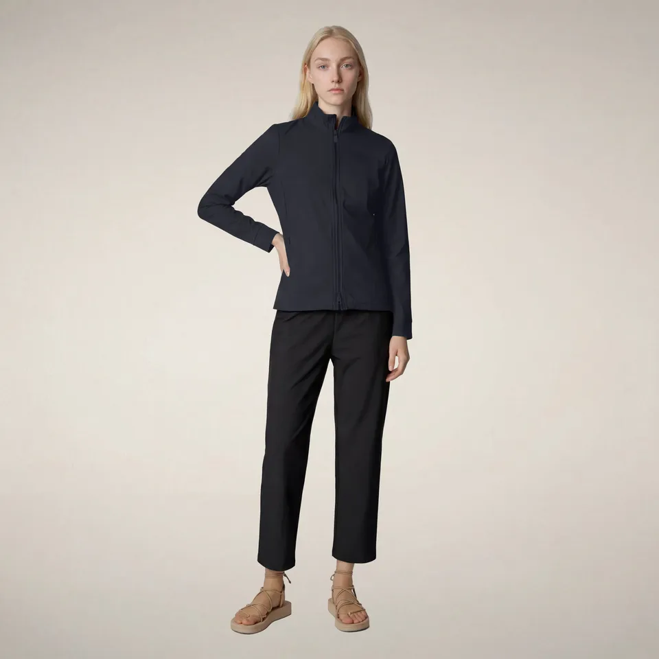 save-the-duck-pella-sweat-zipp-femme-bleu-noir image 1