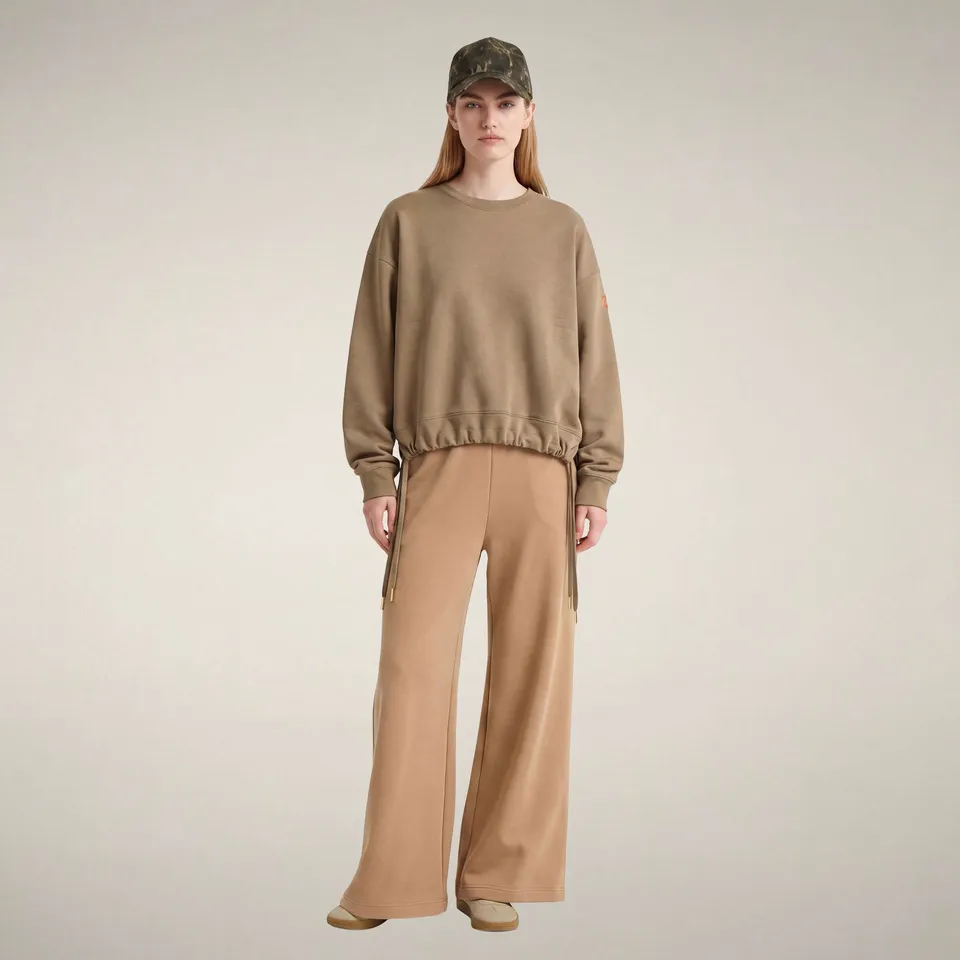 save-the-duck-akemi-sweat-col-rond-femme-beige-biscuit image 1