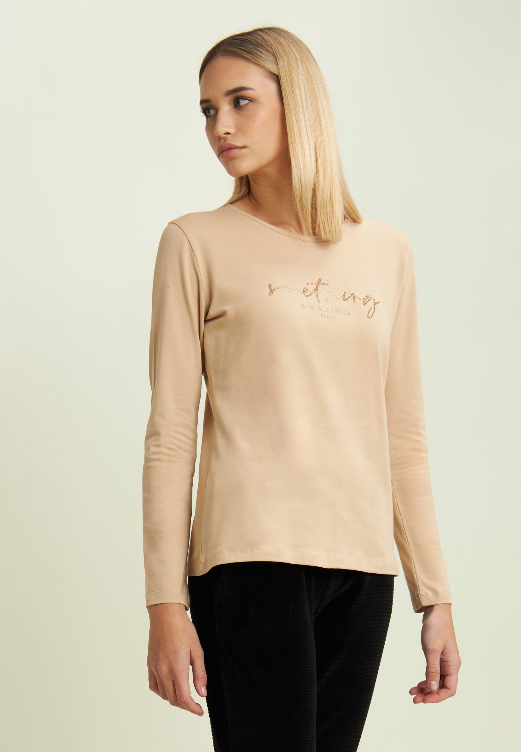 t-shirt-manches-longues-freddy-something-amazing-strass image 1