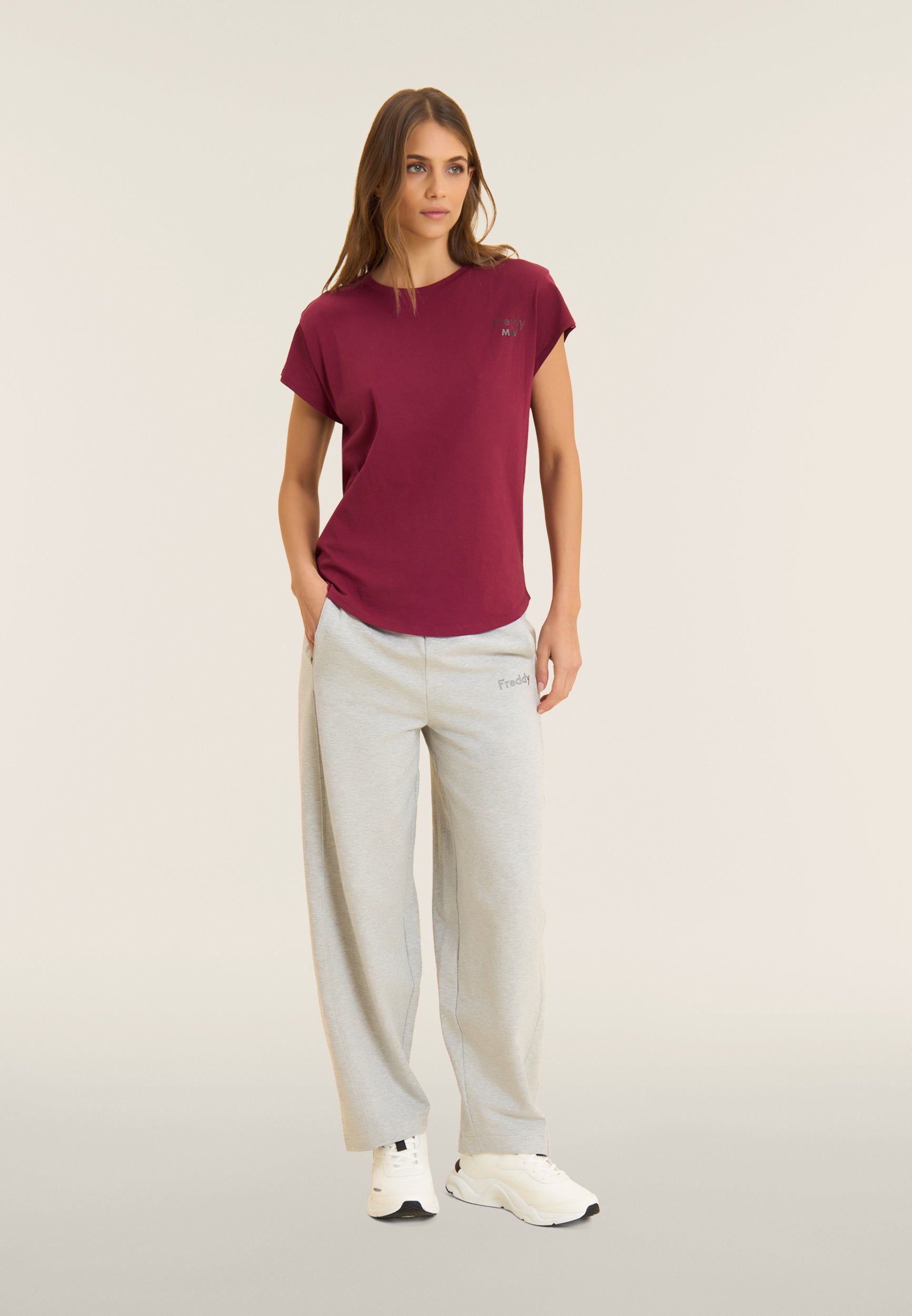 freddy-t-shirt-femme-regular-fit-manches-ailettes-coton image 2