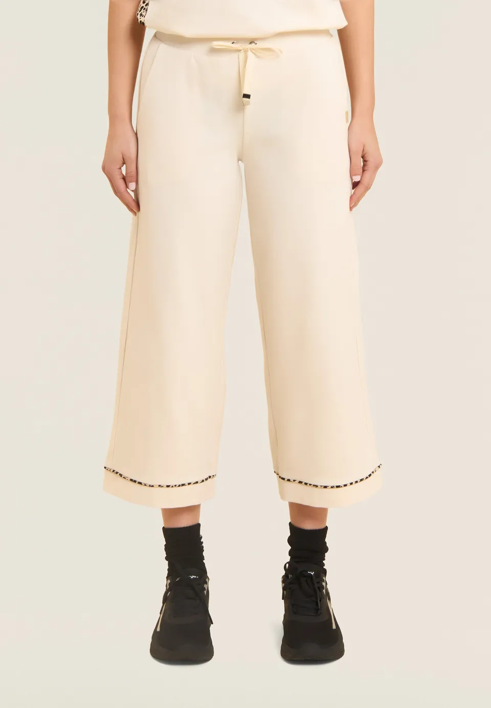 freddy-pantalon-cropped-wide-leg-jersey-coton-insert-animalier image 1