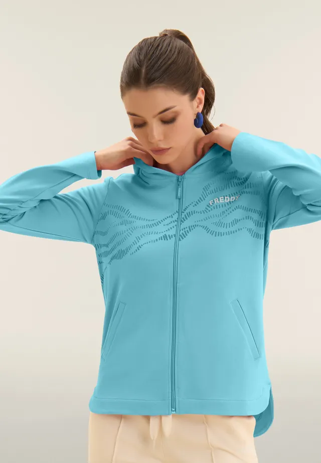 freddy-felpa-cappuccio-in-french-terry-con-zip-e-motivo-grafico-sweat image 1
