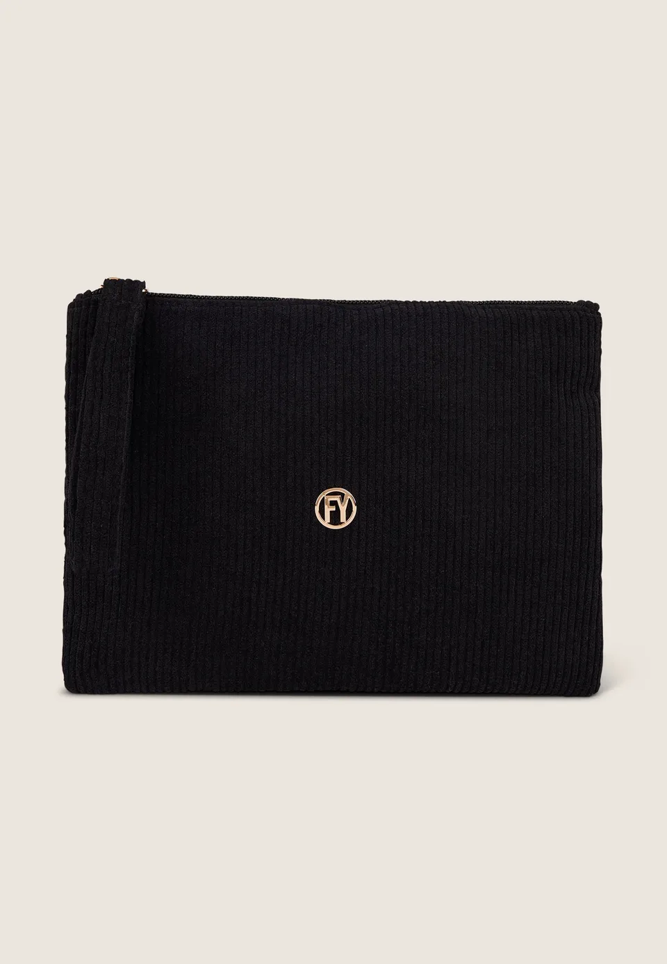 freddy-bustina-pochette-en-velours-c-tes-logo-fy-dor image 1