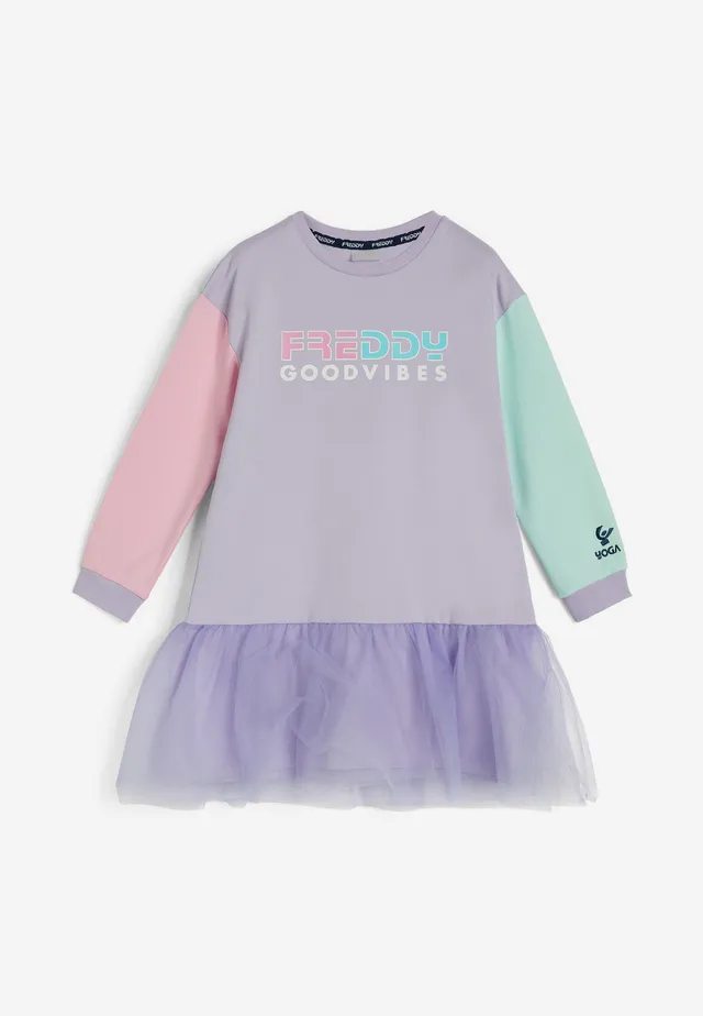 freddy-robe-fille-manches-longues-coton-tulle-pastel image 1