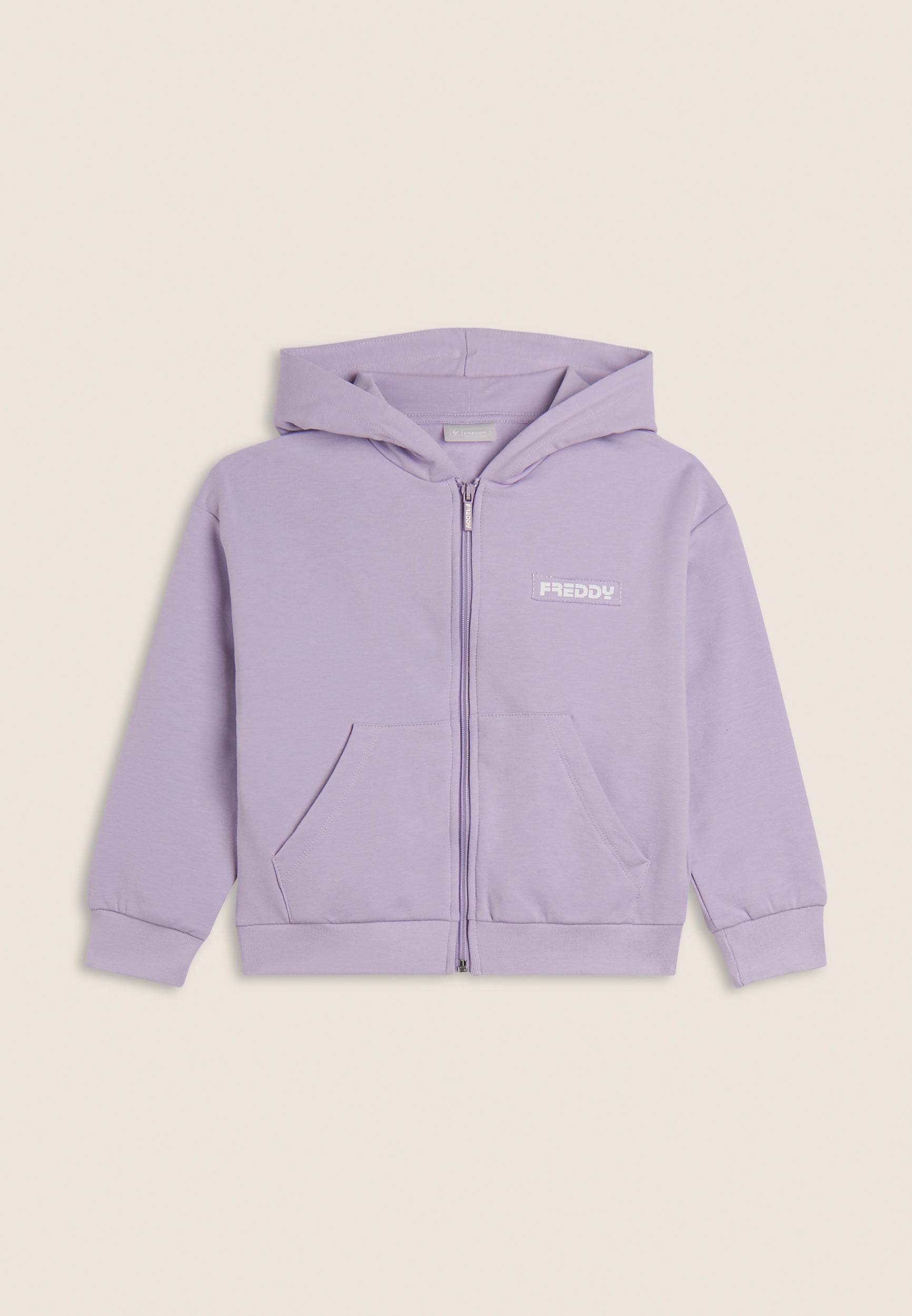 freddy-sweat-fille-full-zip-capuche-logo-coton-stretch image 1