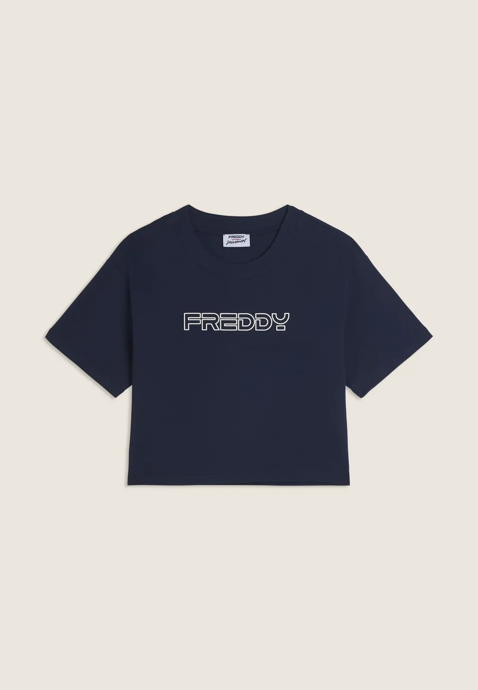 freddy-t-shirt-cropped-femme-jersey-coton-logo-freddy image 1