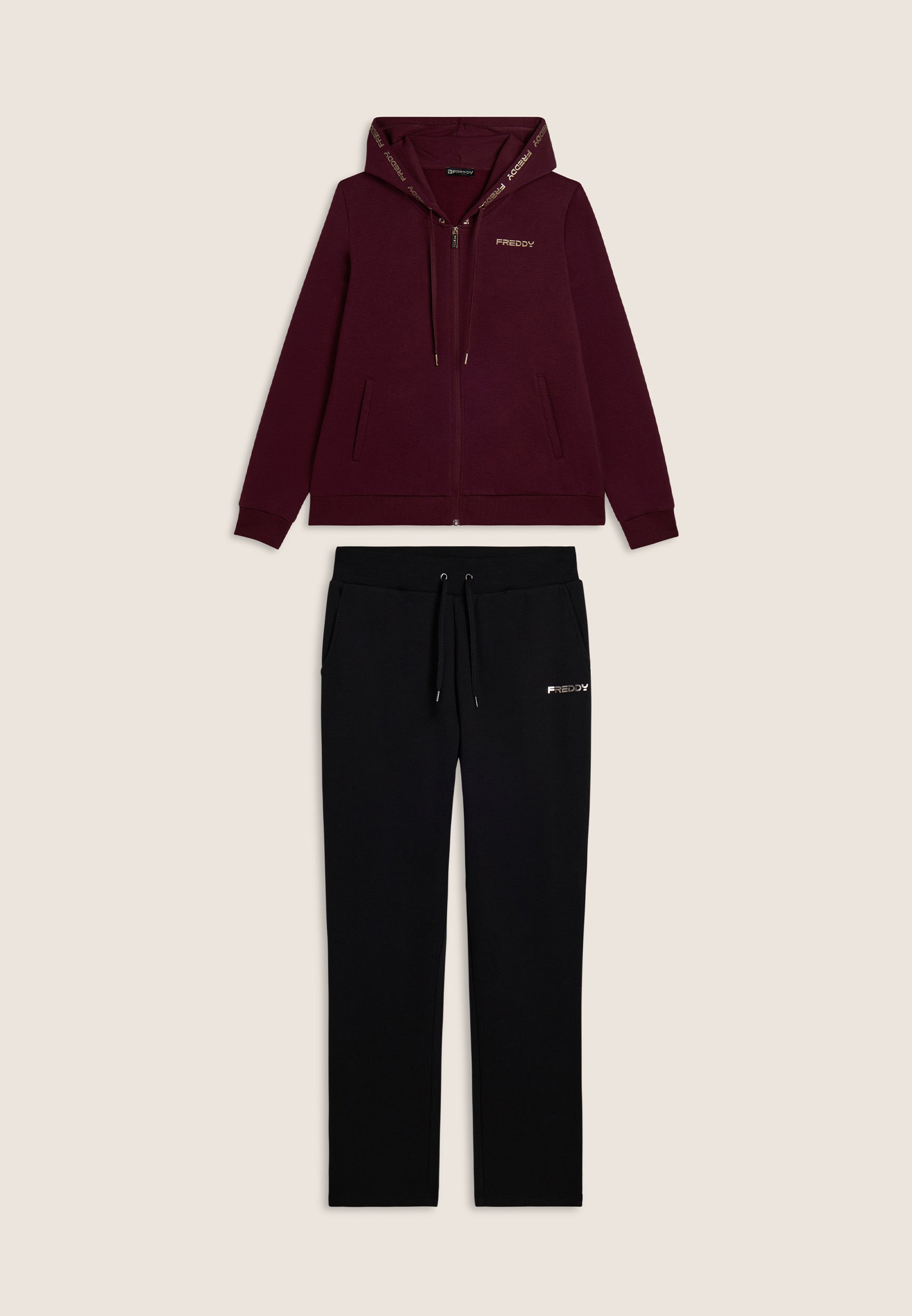 freddy-tuta-sportive-femme-capuche-logo-dor-ensemble-sweat-pantalon image 5