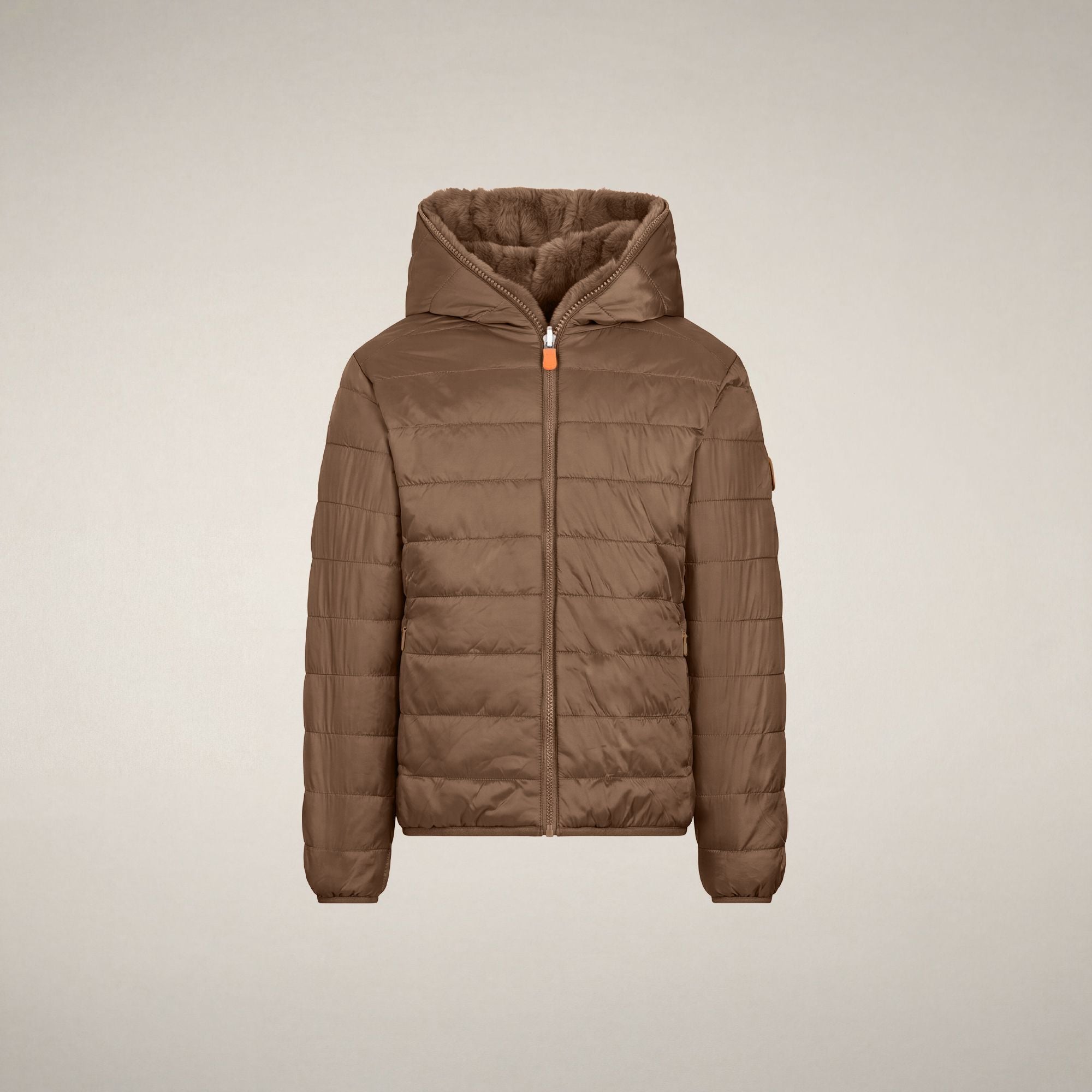 save-the-duck-chloe-veste-r-versible-fille-marron-noisette-fourrure image 4